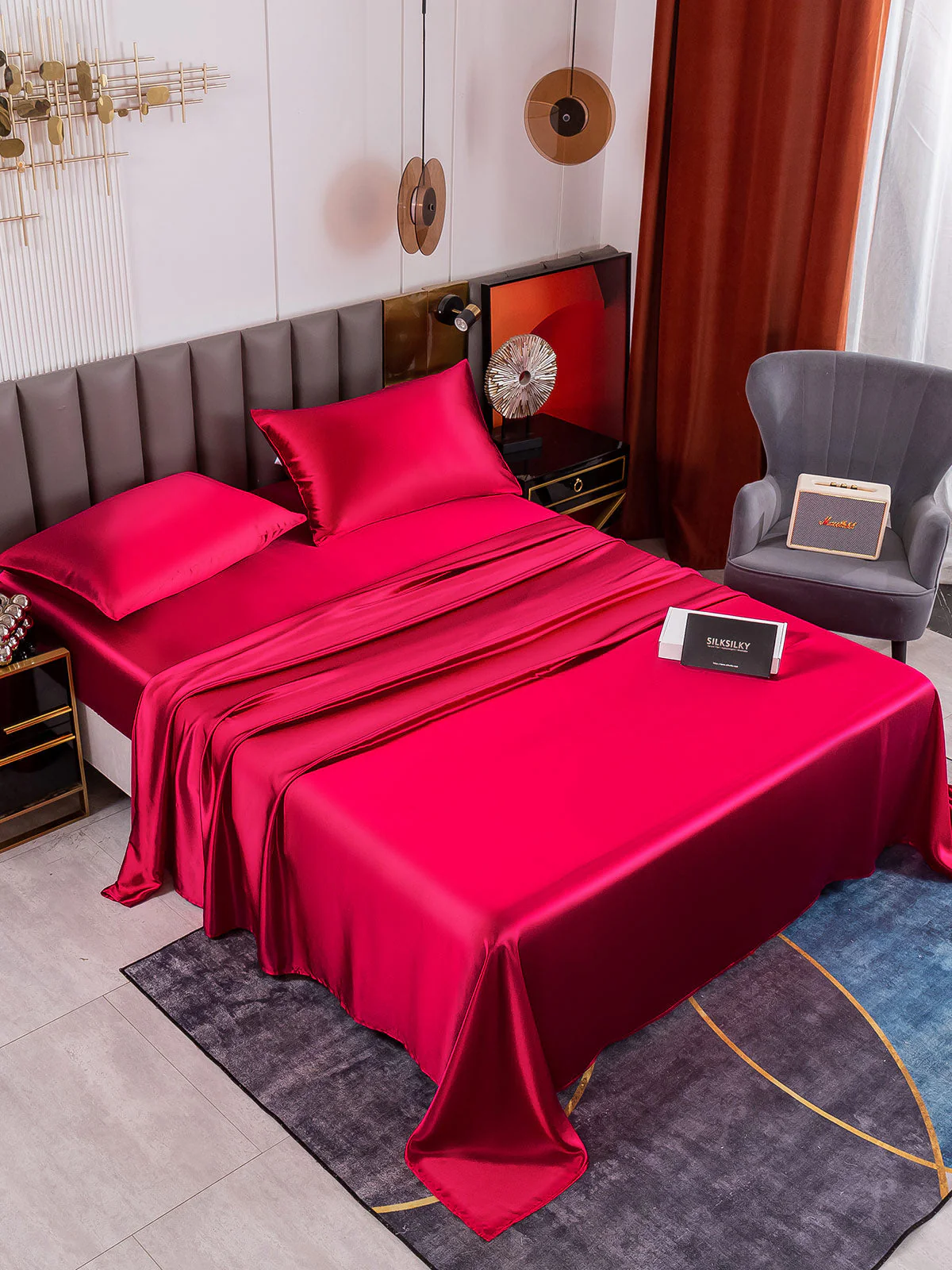 19Momme 4pièces soie 1x drap housse+1xDraps Plat+2x taies d‘oreiller - Image 26