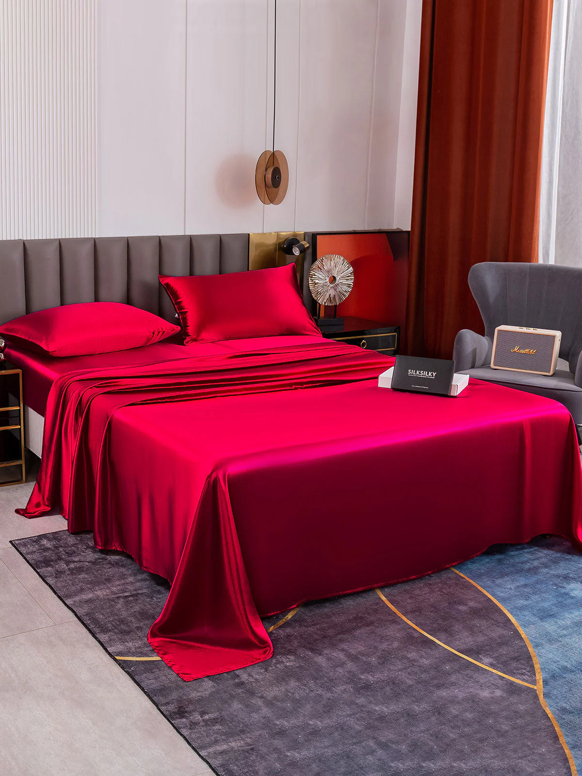 19Momme 4pièces soie 1x drap housse+1xDraps Plat+2x taies d‘oreiller - Image 30