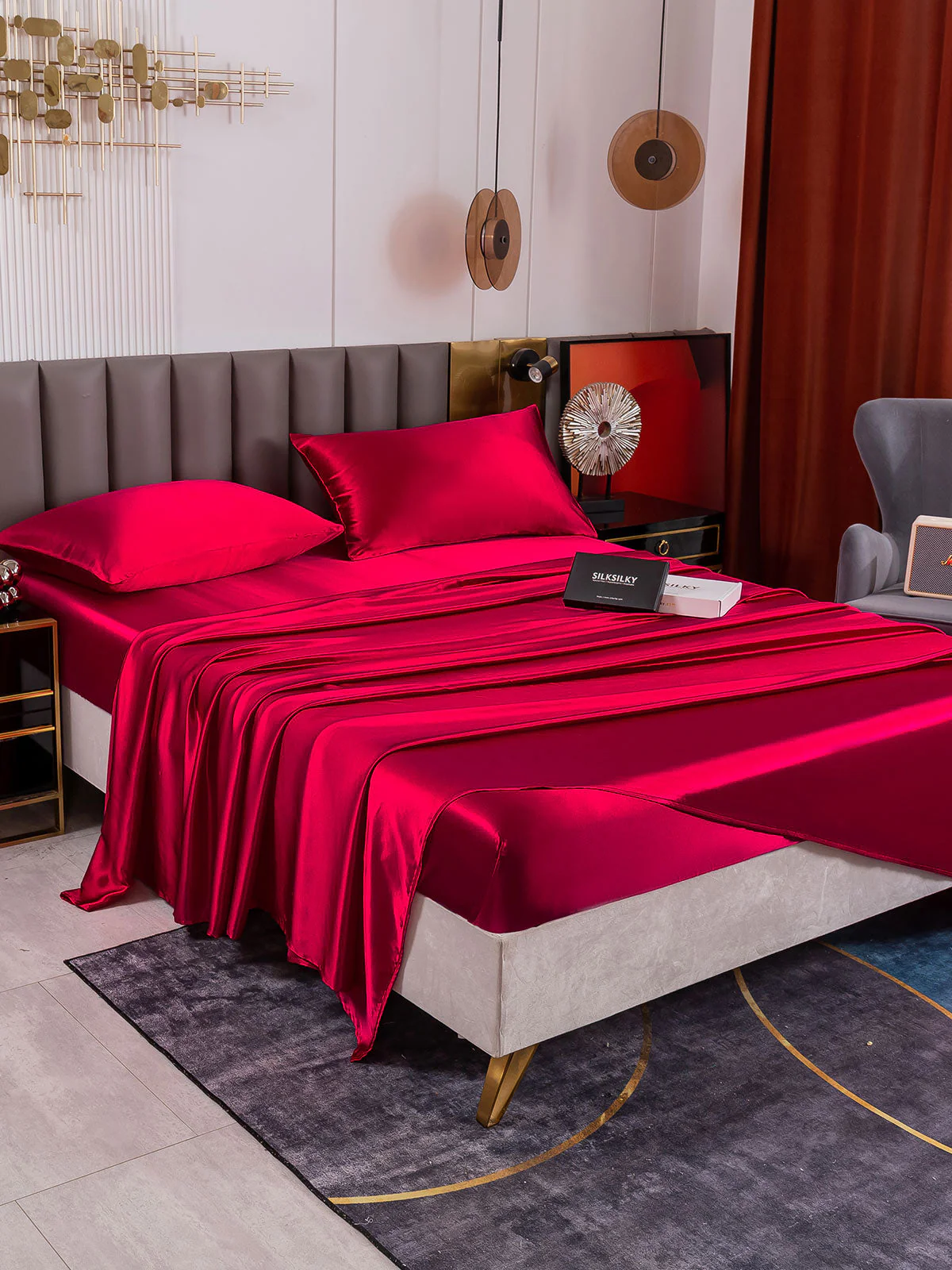 19Momme 4pièces soie 1x drap housse+1xDraps Plat+2x taies d‘oreiller - Image 31