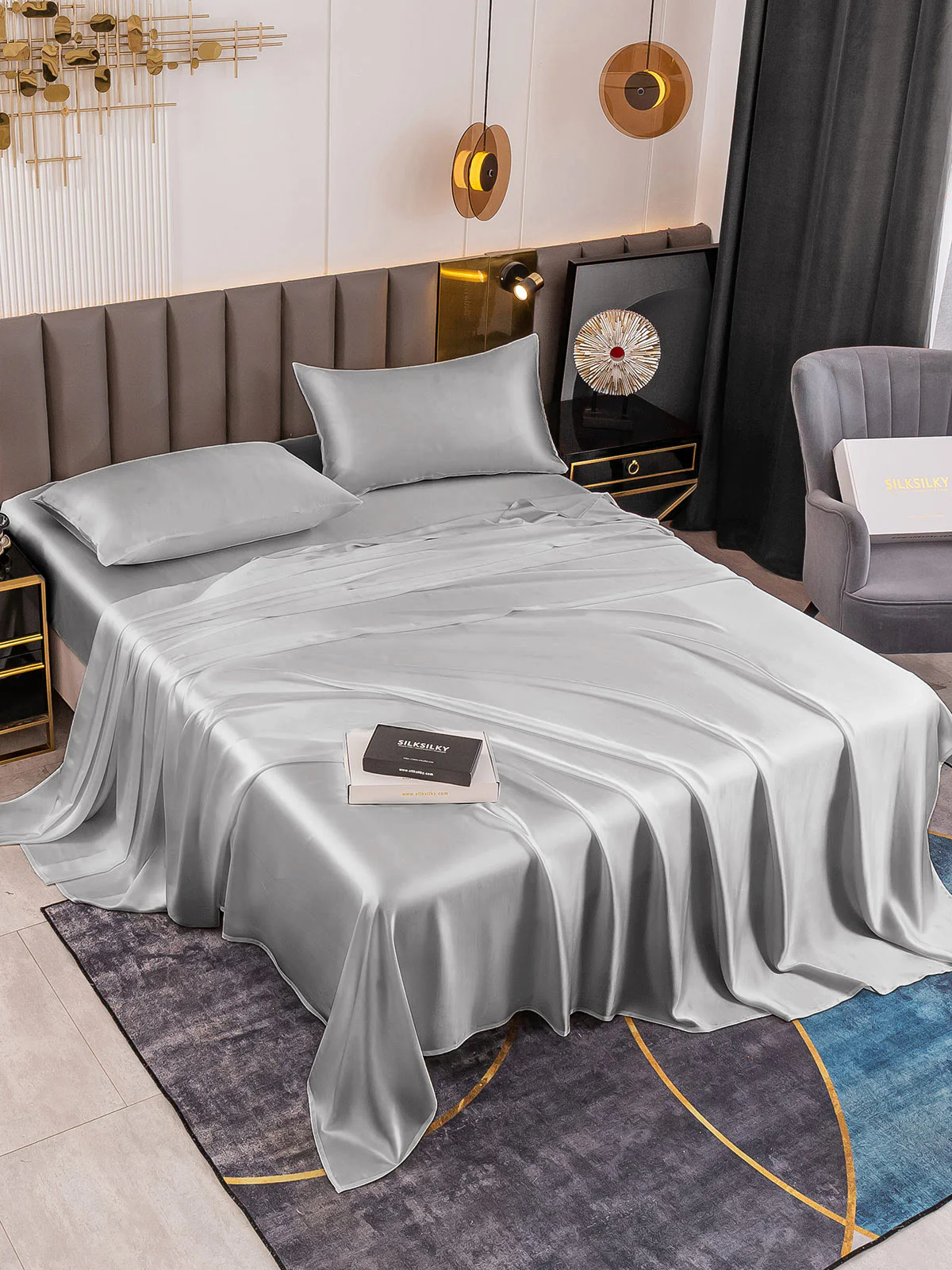 19Momme 4pièces soie 1x drap housse+1xDraps Plat+2x taies d‘oreiller - Image 33