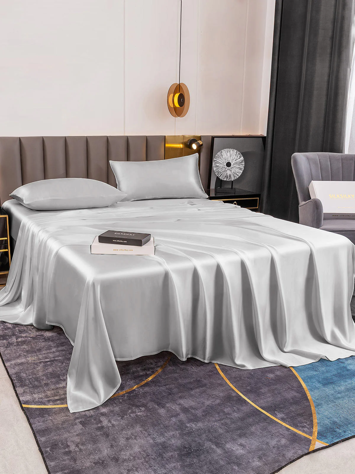 19Momme 4pièces soie 1x drap housse+1xDraps Plat+2x taies d‘oreiller - Image 37