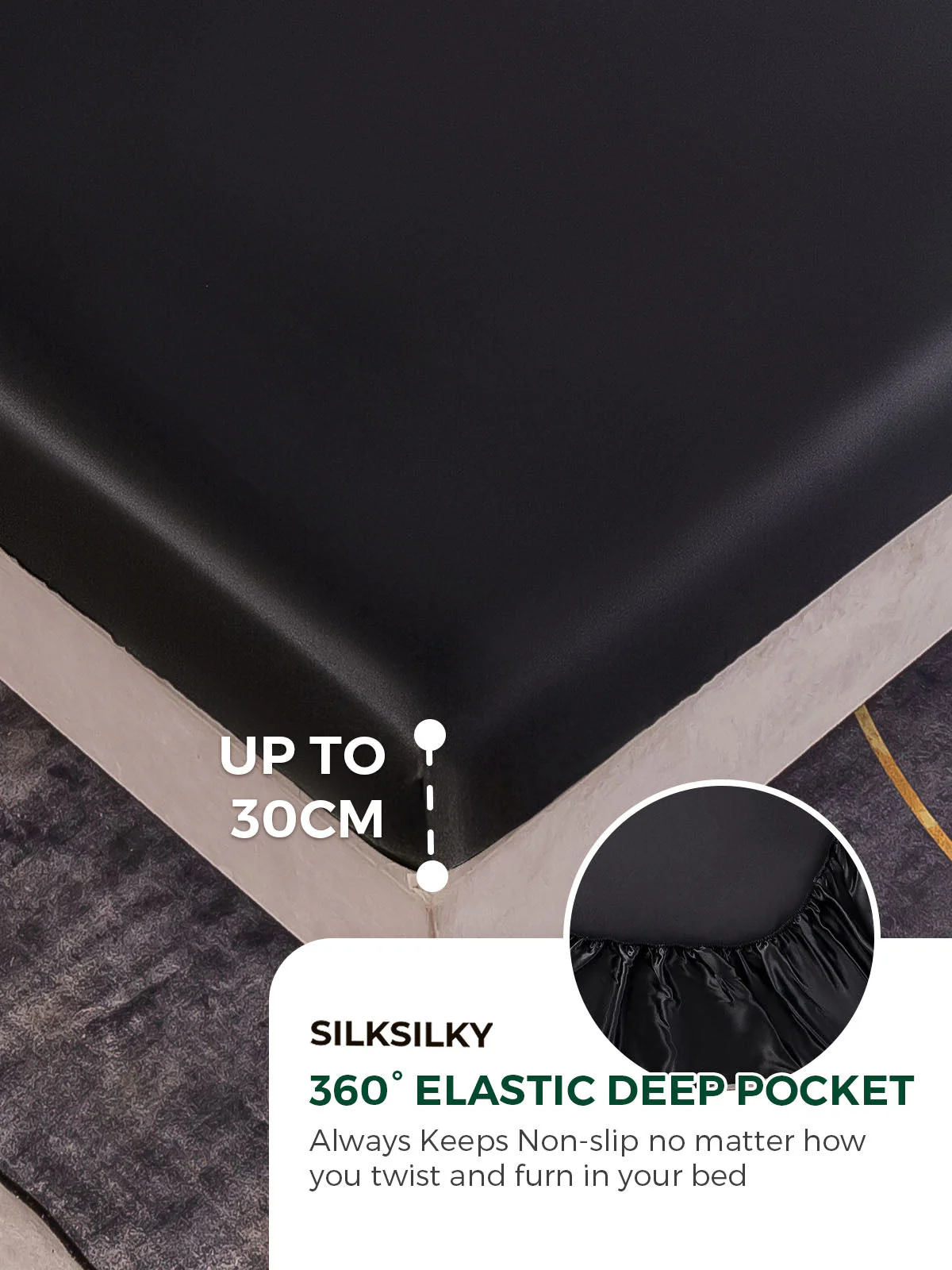 19Momme 4pièces soie 1x drap housse+1xDraps Plat+2x taies d‘oreiller - Image 4