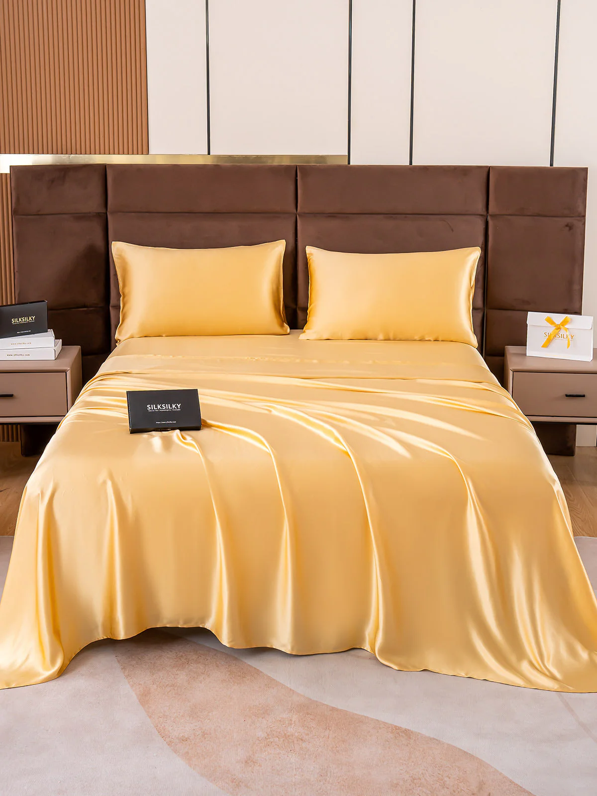 19Momme 4pièces soie 1x drap housse+1xDraps Plat+2x taies d‘oreiller - Image 40