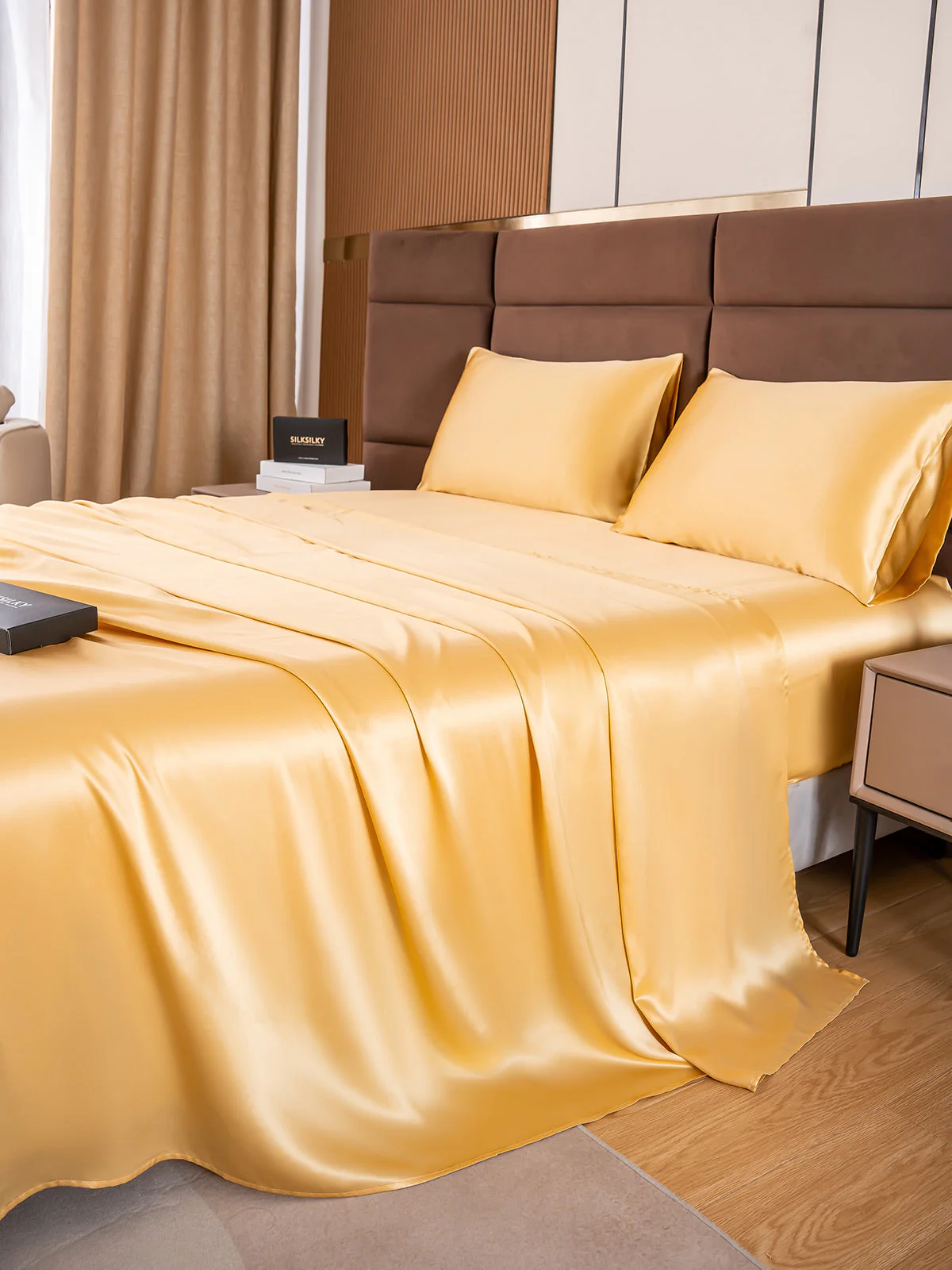 19Momme 4pièces soie 1x drap housse+1xDraps Plat+2x taies d‘oreiller - Image 41