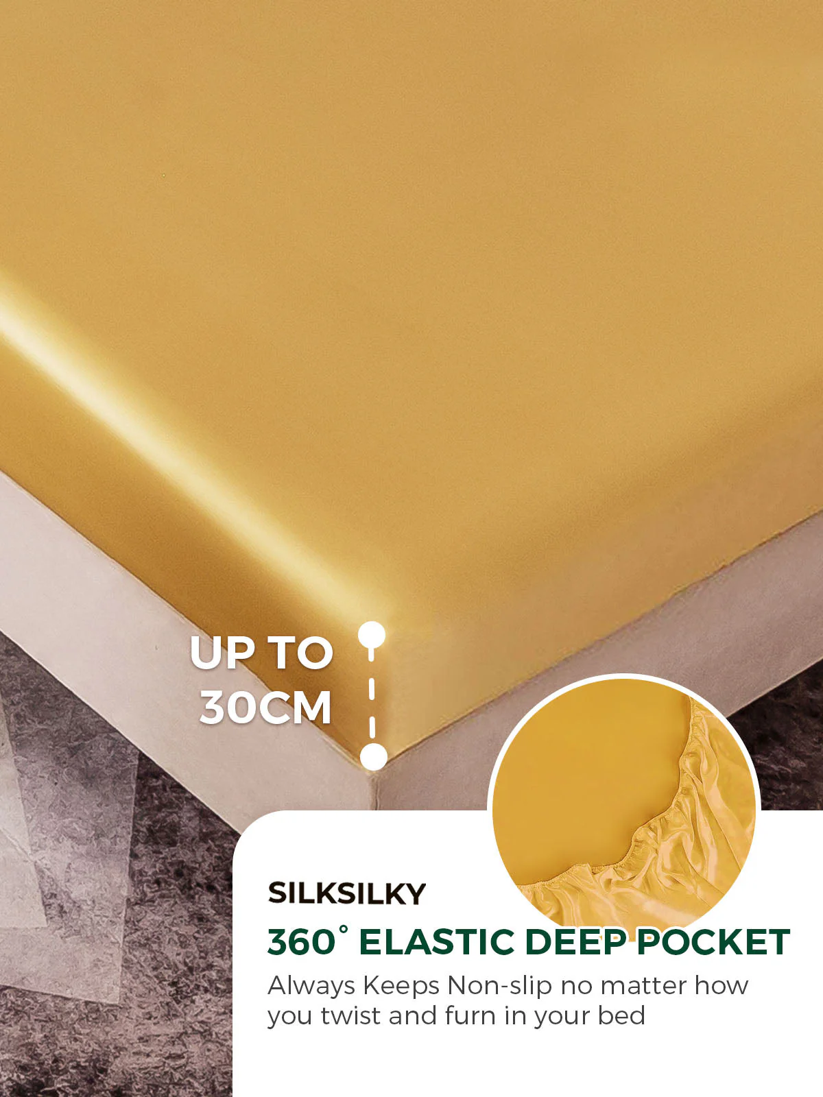 19Momme 4pièces soie 1x drap housse+1xDraps Plat+2x taies d‘oreiller - Image 42