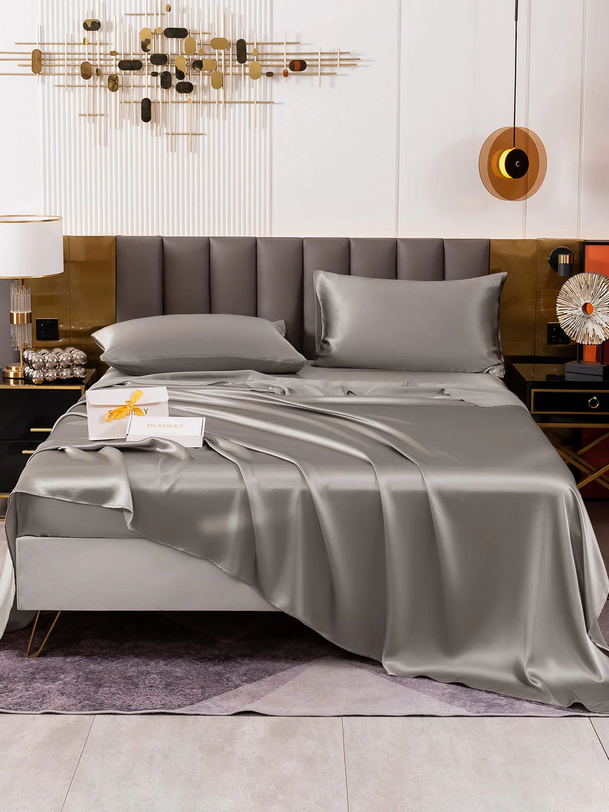 19Momme 4pièces soie 1x drap housse+1xDraps Plat+2x taies d‘oreiller - Image 46