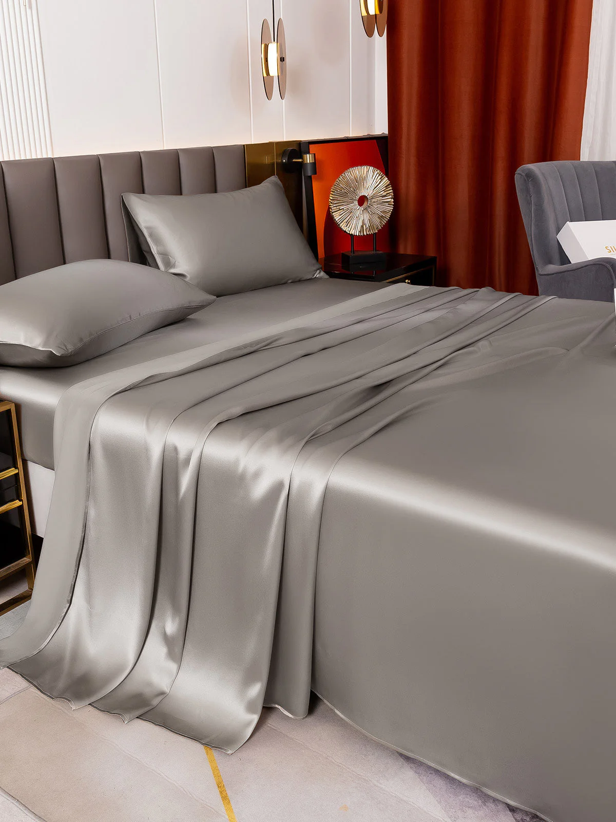 19Momme 4pièces soie 1x drap housse+1xDraps Plat+2x taies d‘oreiller - Image 47