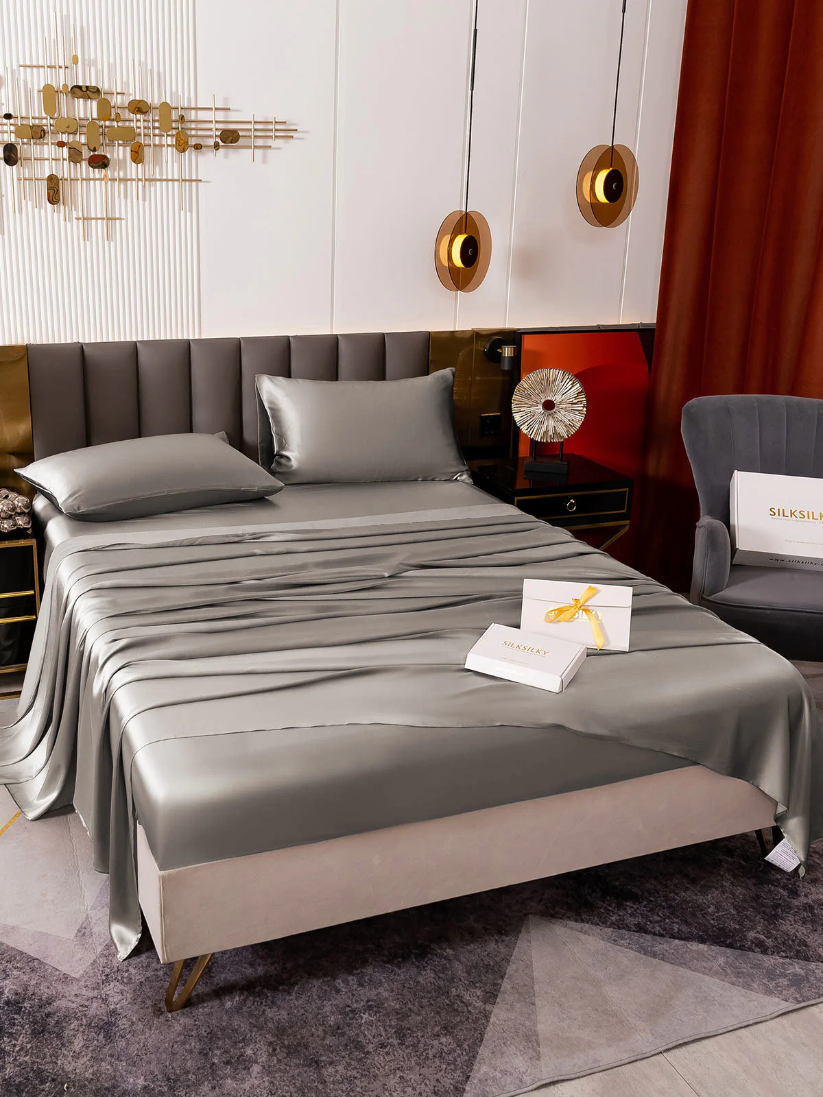 19Momme 4pièces soie 1x drap housse+1xDraps Plat+2x taies d‘oreiller - Image 51