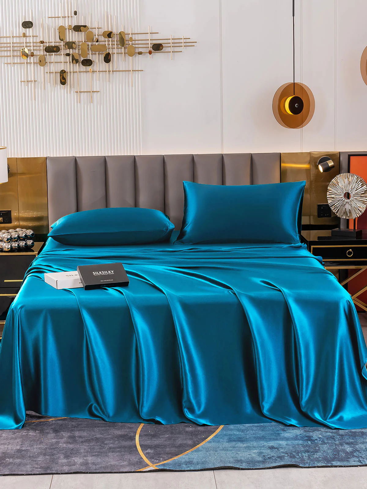 19Momme 4pièces soie 1x drap housse+1xDraps Plat+2x taies d‘oreiller - Image 54