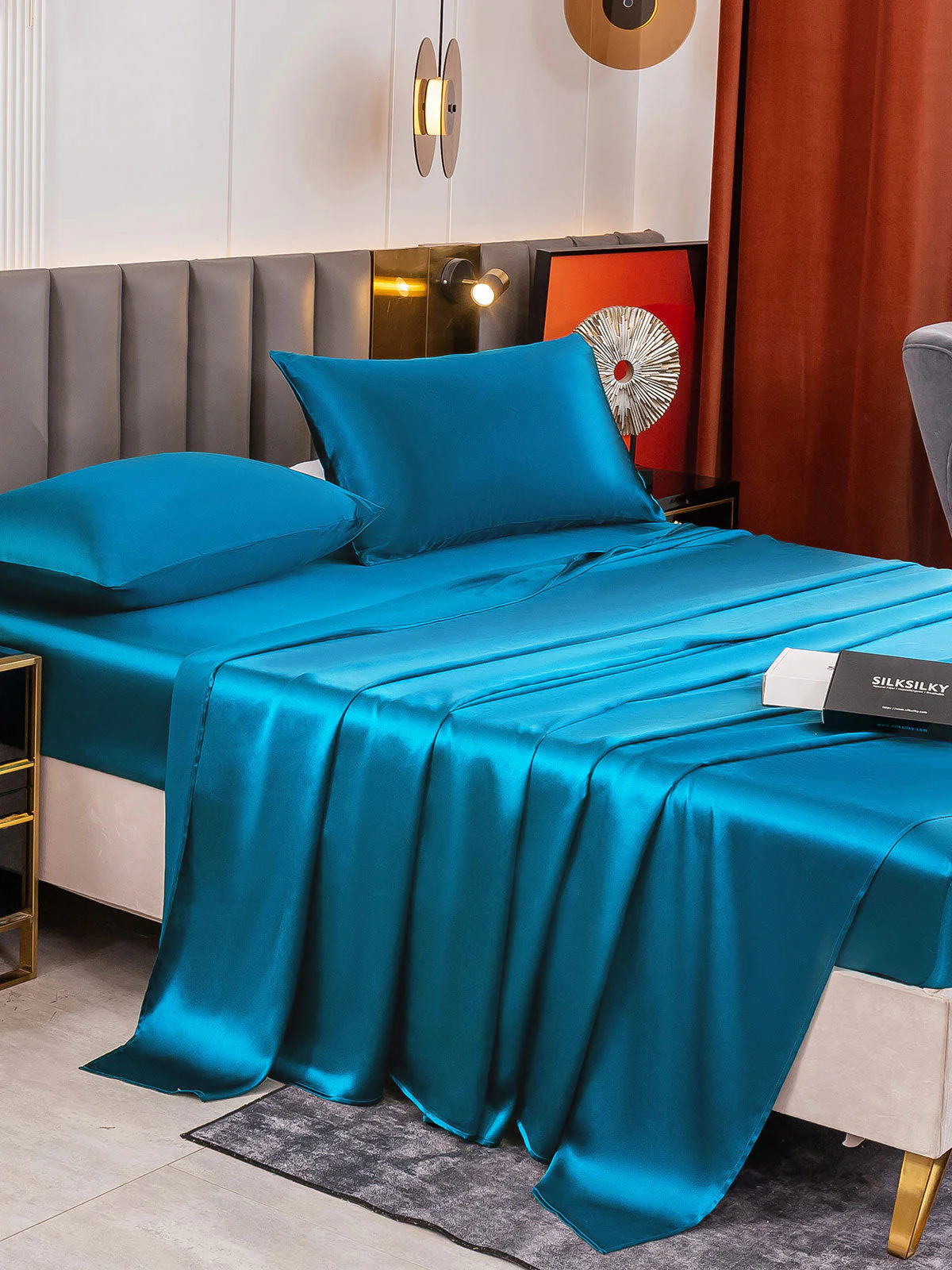 19Momme 4pièces soie 1x drap housse+1xDraps Plat+2x taies d‘oreiller - Image 55