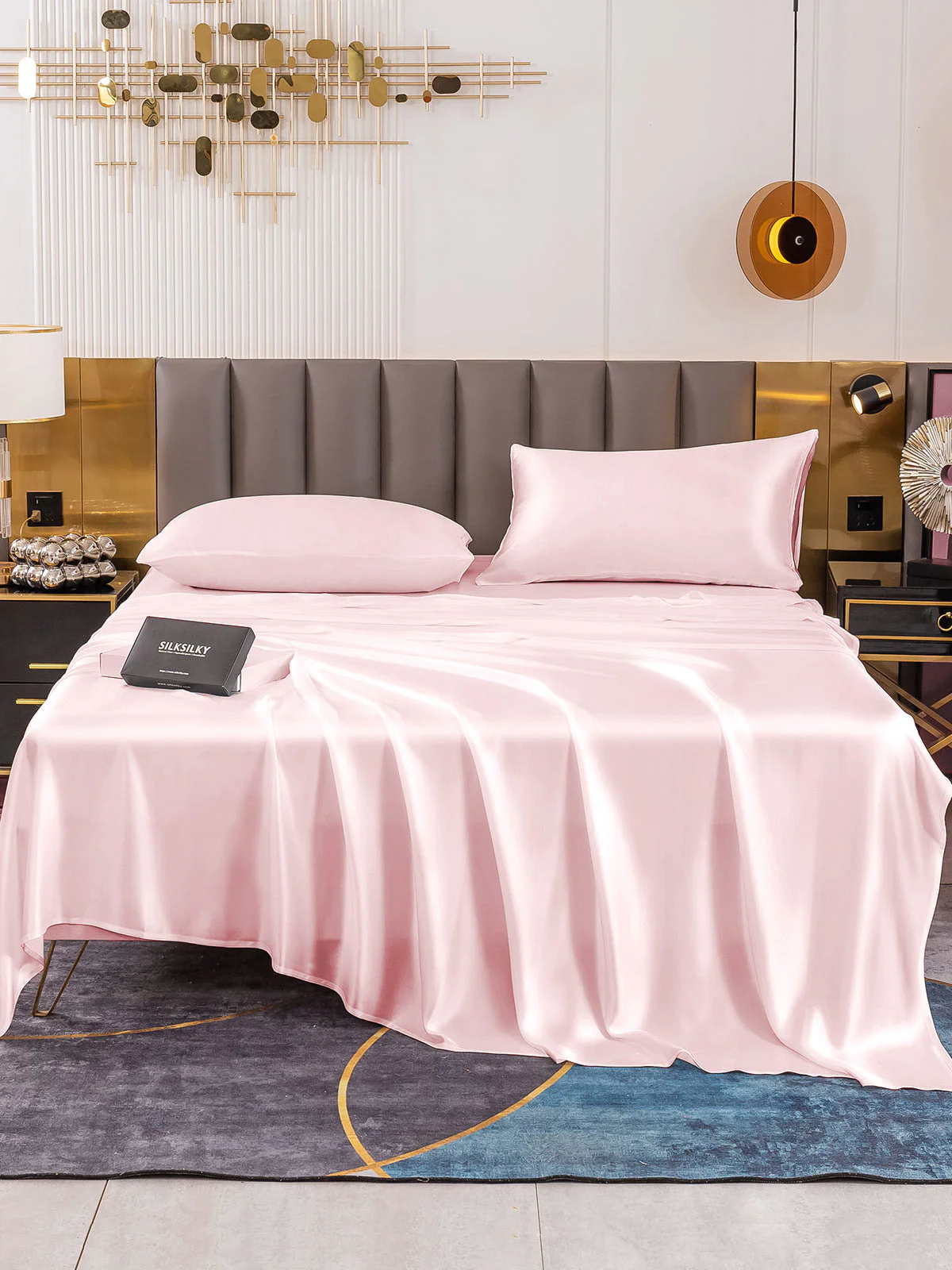 19Momme 4pièces soie 1x drap housse+1xDraps Plat+2x taies d‘oreiller - Image 60