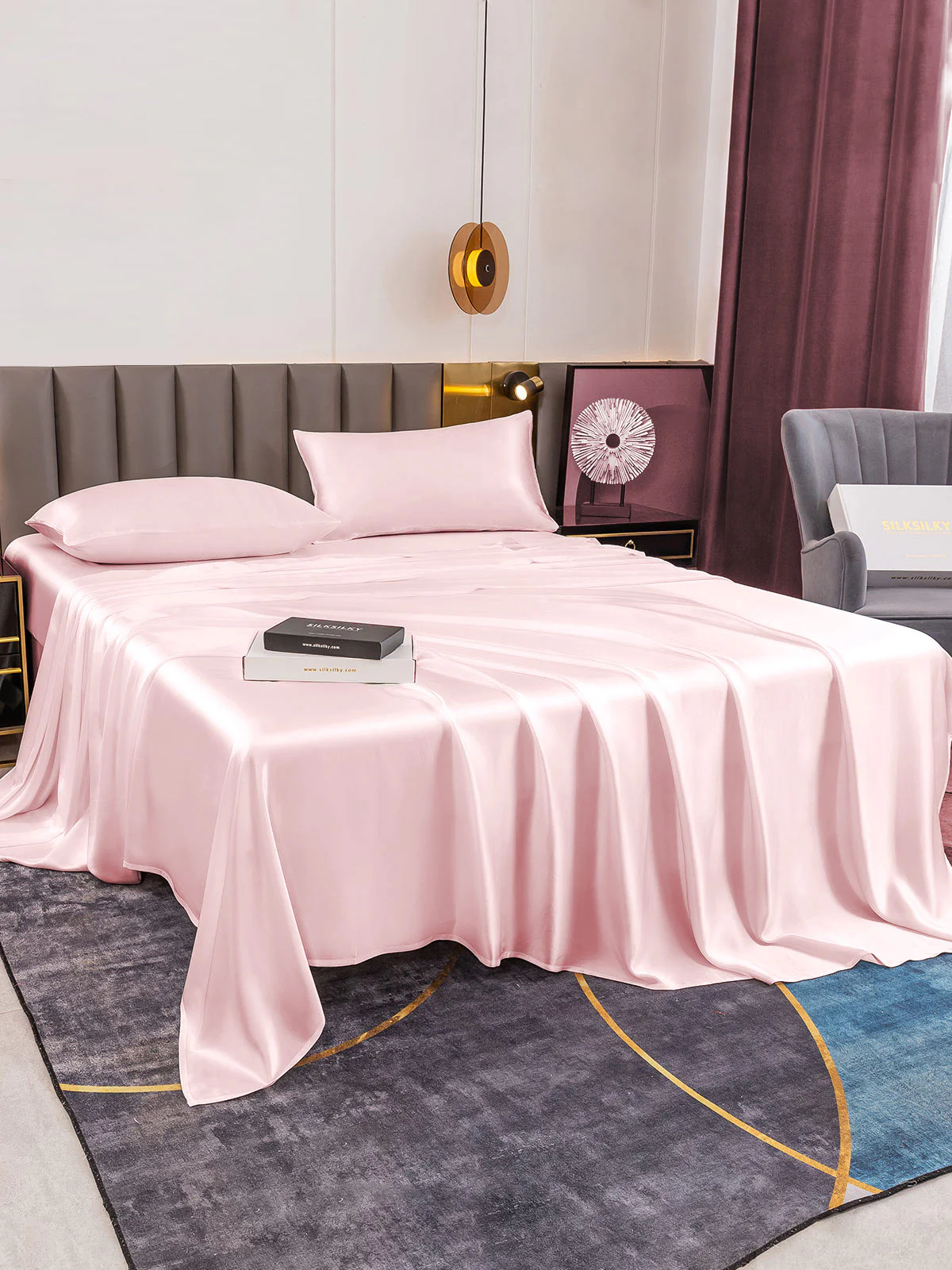 19Momme 4pièces soie 1x drap housse+1xDraps Plat+2x taies d‘oreiller - Image 63