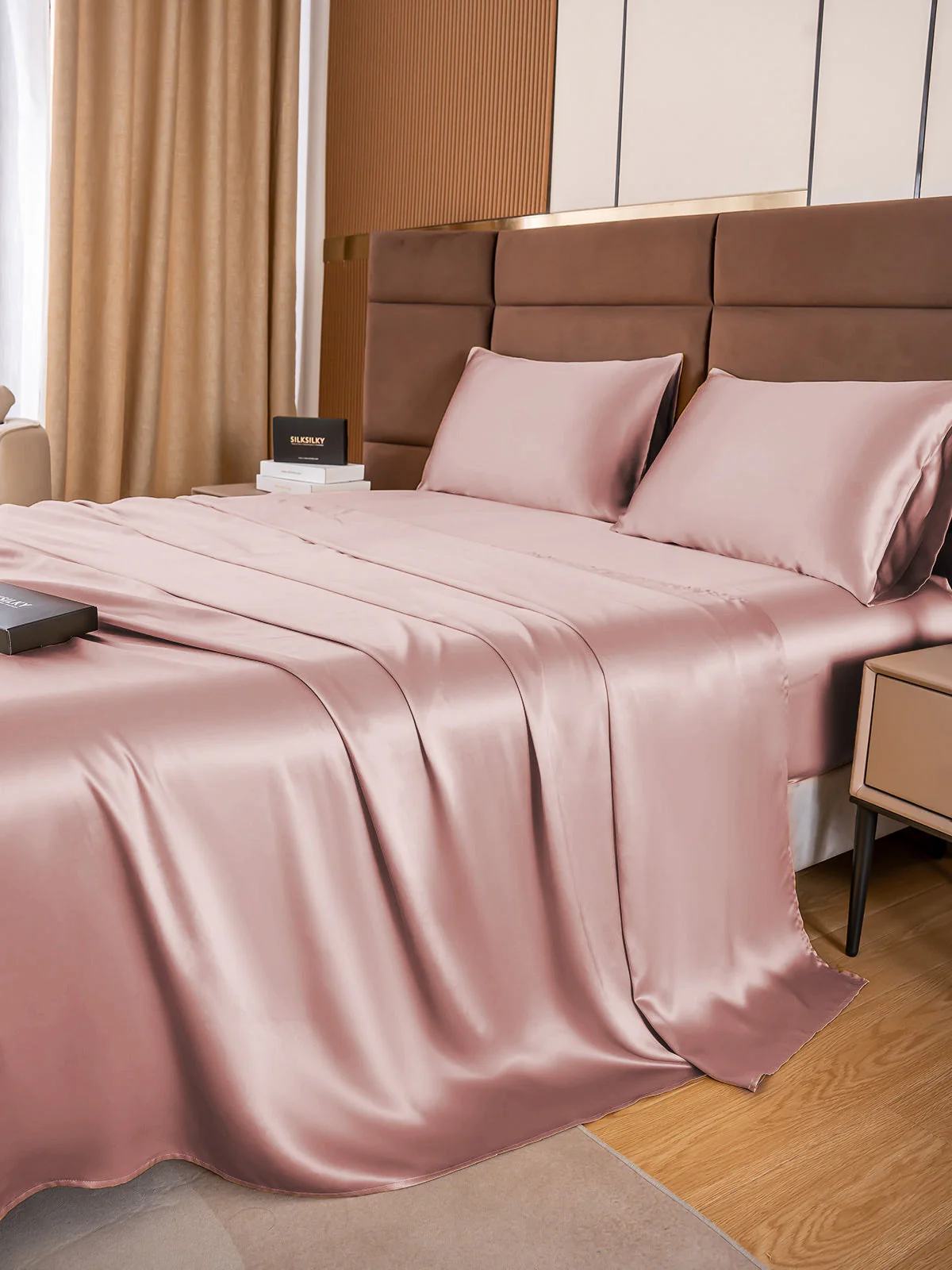 19Momme 4pièces soie 1x drap housse+1xDraps Plat+2x taies d‘oreiller - Image 68