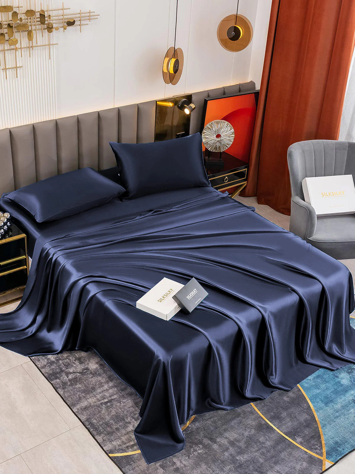 19Momme 4pièces soie 1x drap housse+1xDraps Plat+2x taies d‘oreiller - Image 9