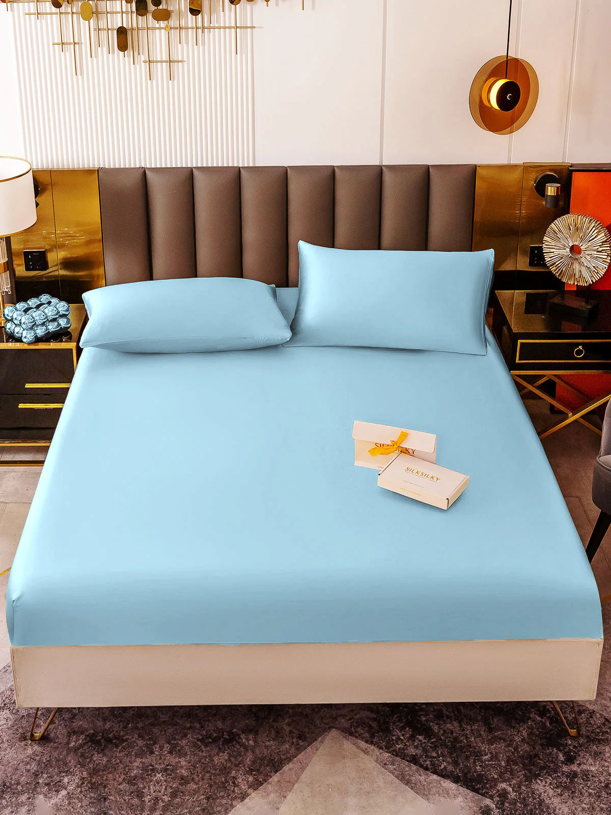 19Momme 3 pièces soie 1x drap housse+2x taies d‘oreiller - Image 121