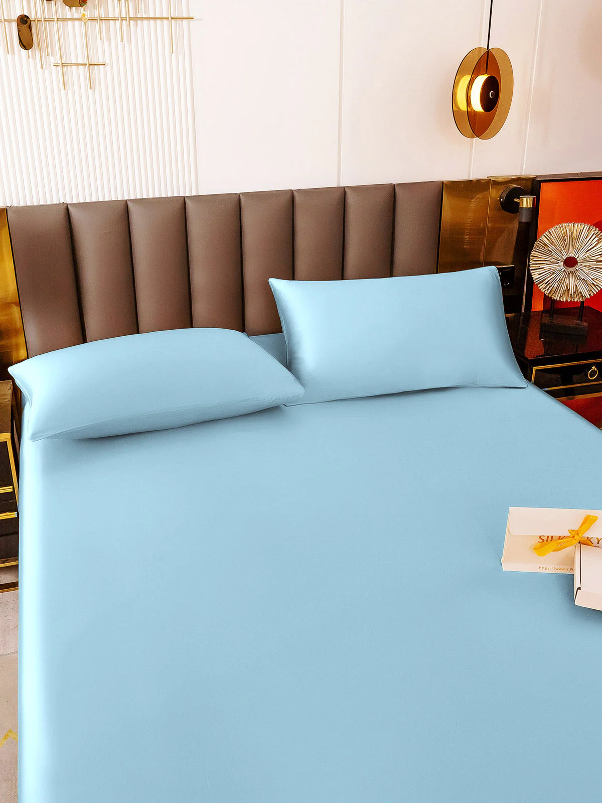 19Momme 3 pièces soie 1x drap housse+2x taies d‘oreiller - Image 124