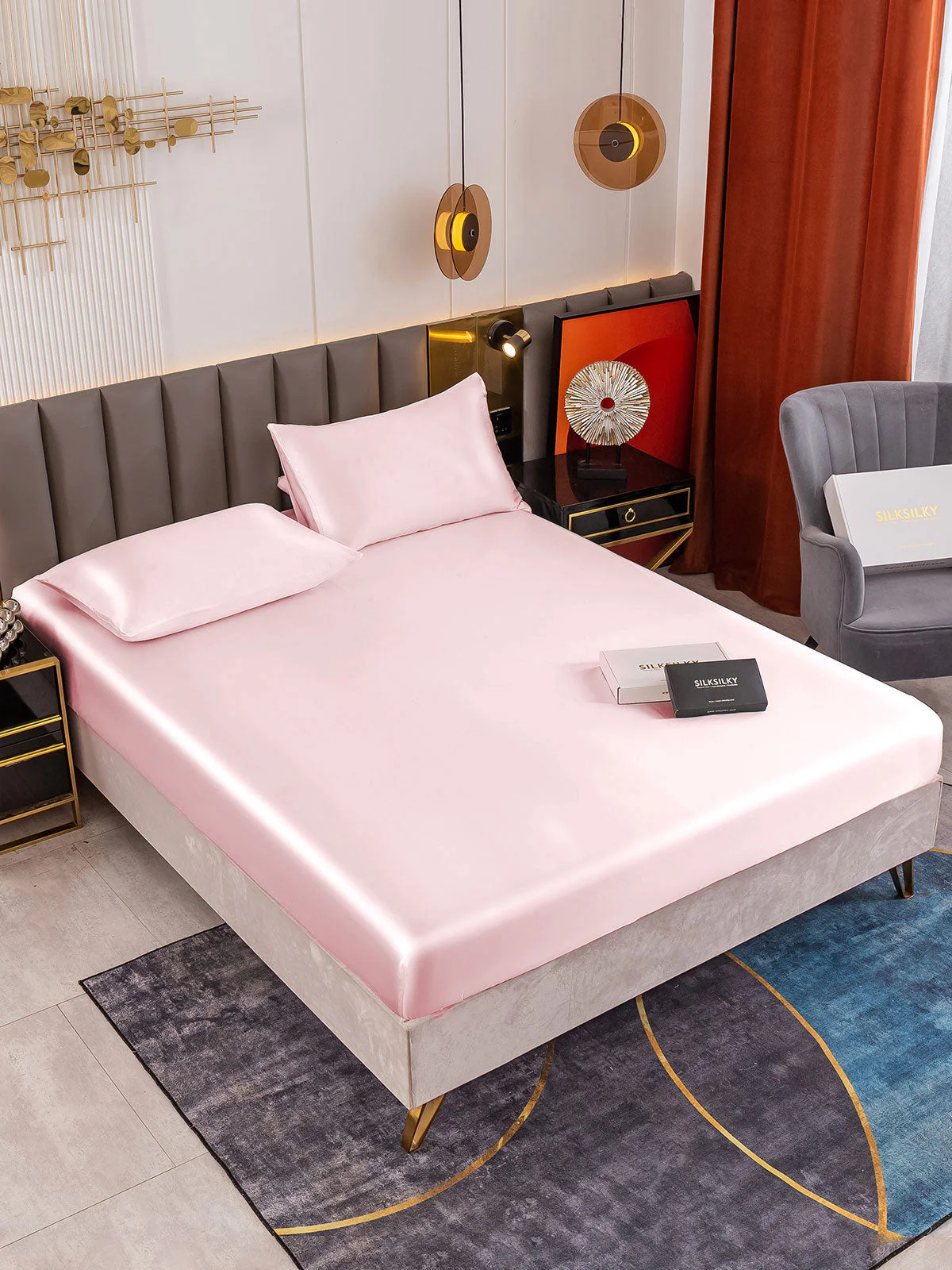 19Momme 3 pièces soie 1x drap housse+2x taies d‘oreiller - Image 32