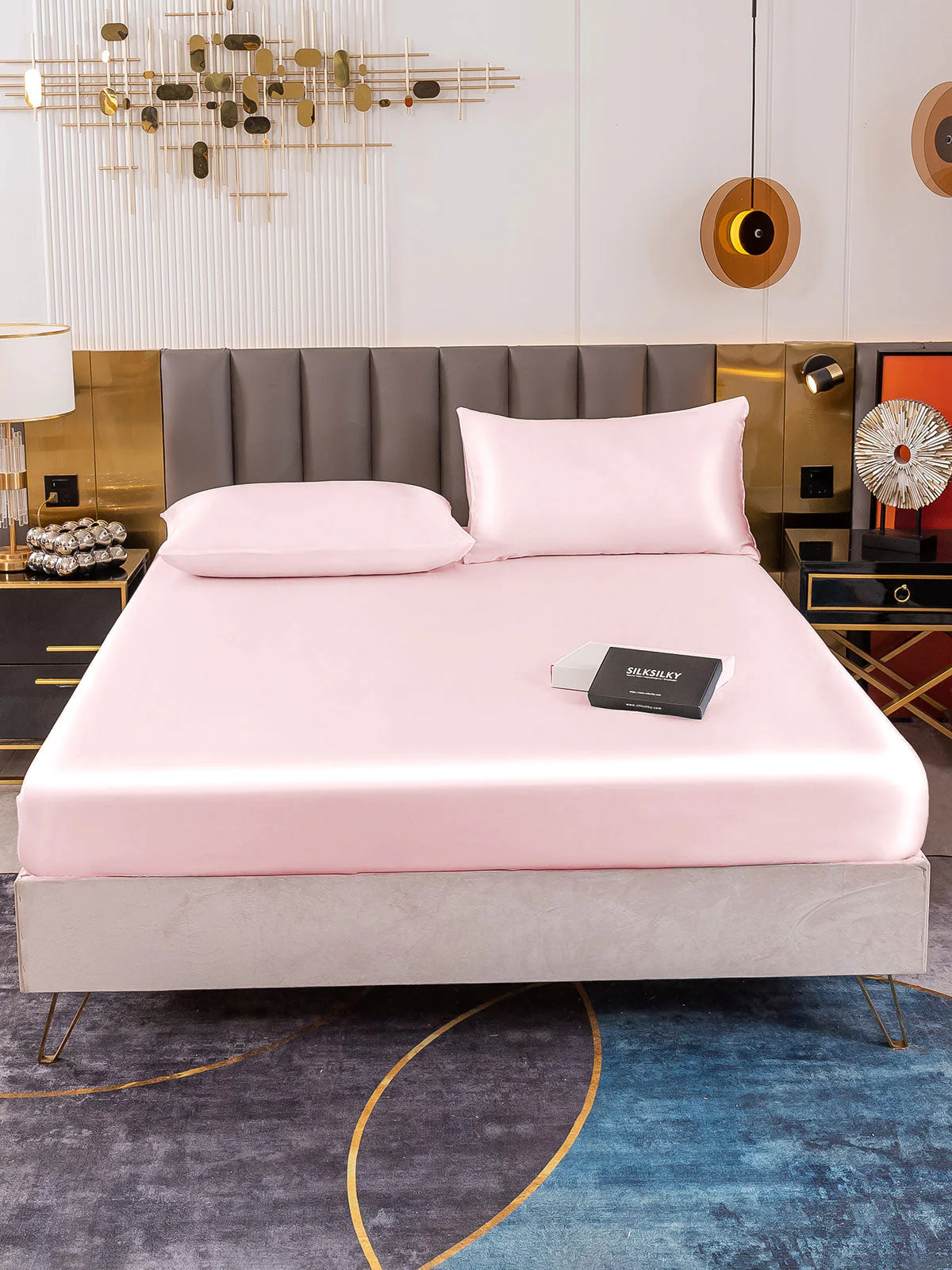 19Momme 3 pièces soie 1x drap housse+2x taies d‘oreiller - Image 33