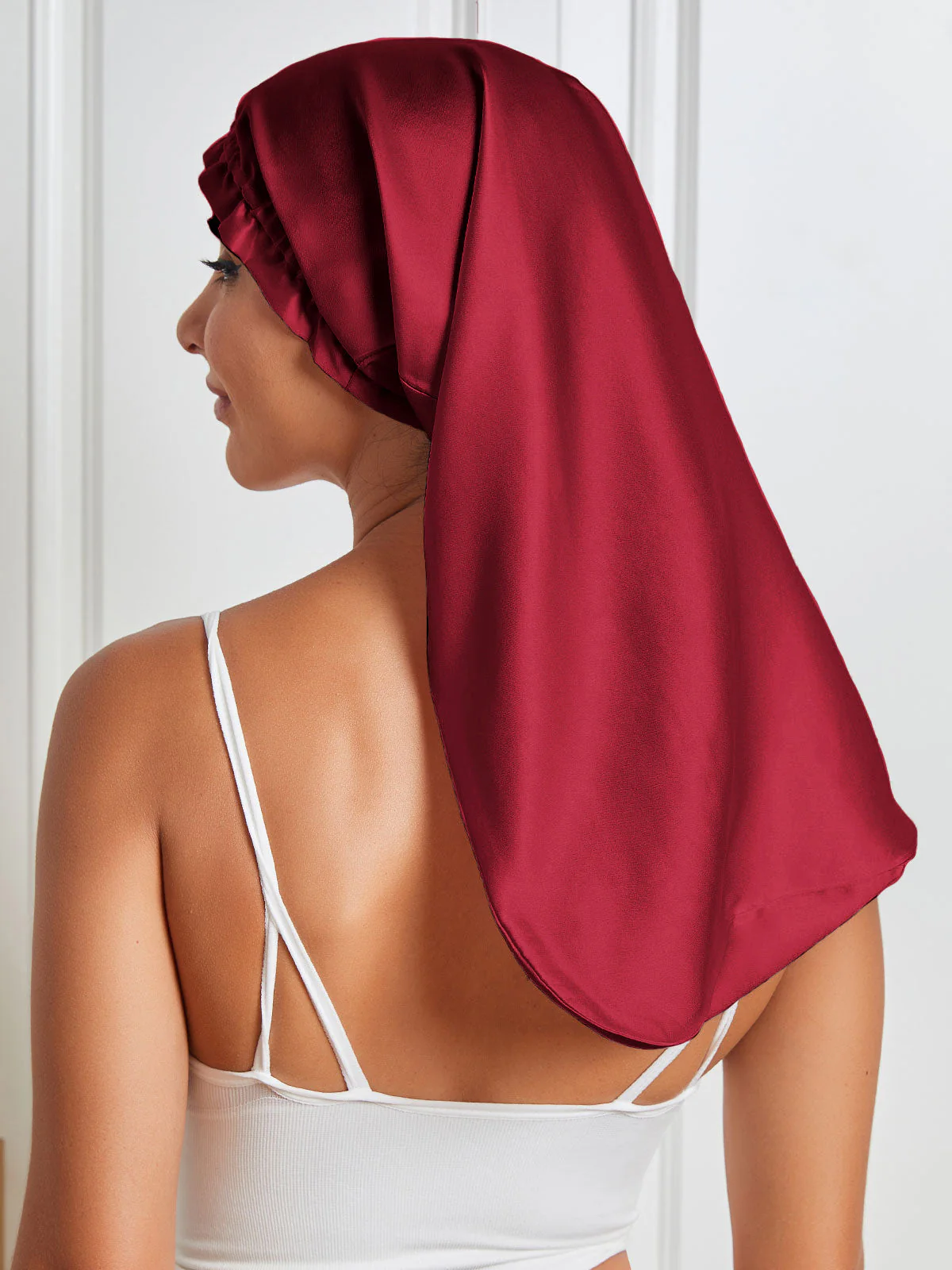 Bonnet Long Élégant En Soie Pure - Image 54