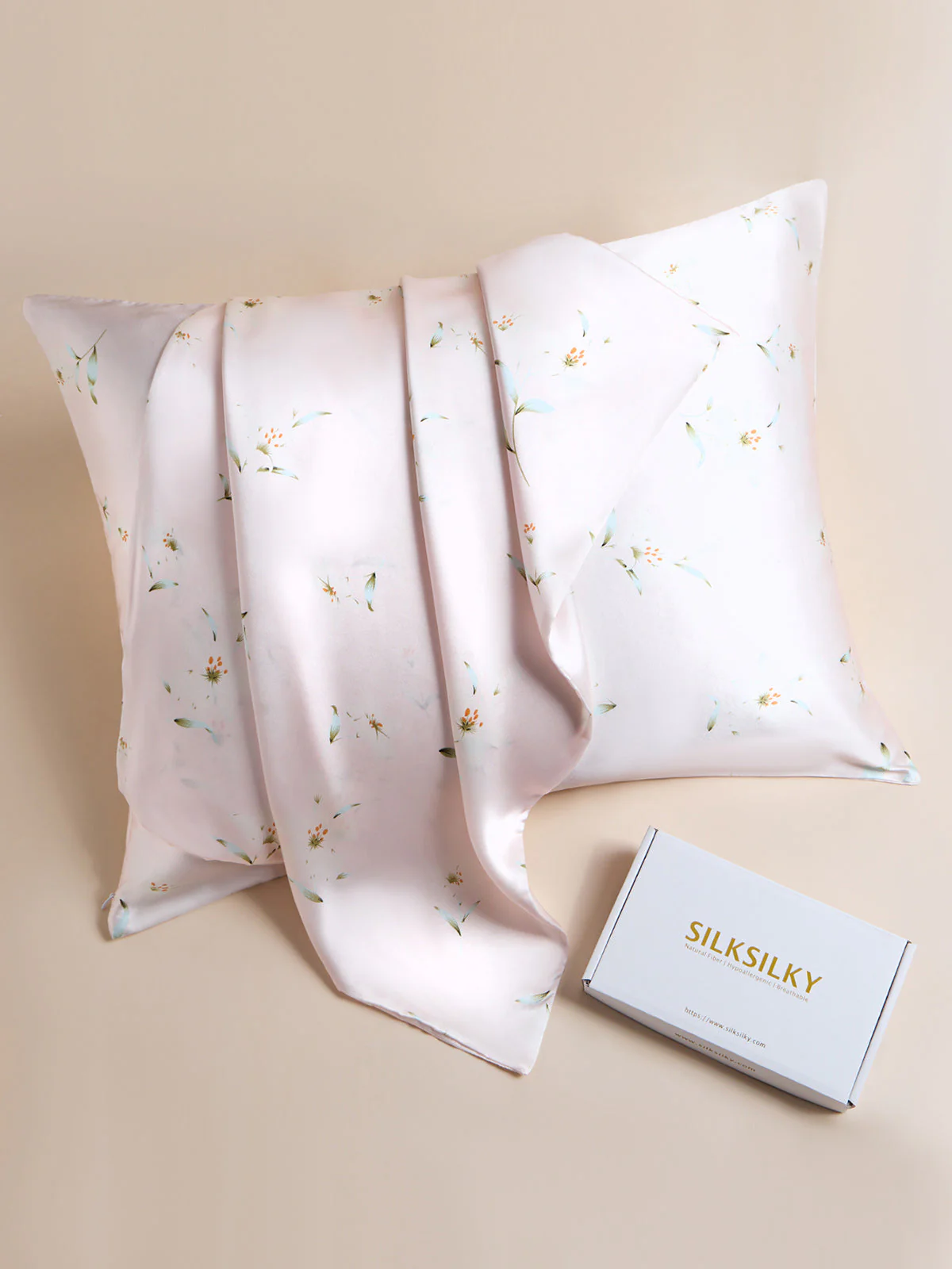 Housse de Coussin en Soie 100% Mulberry 19 Momme - Lys de Neige - Image 2