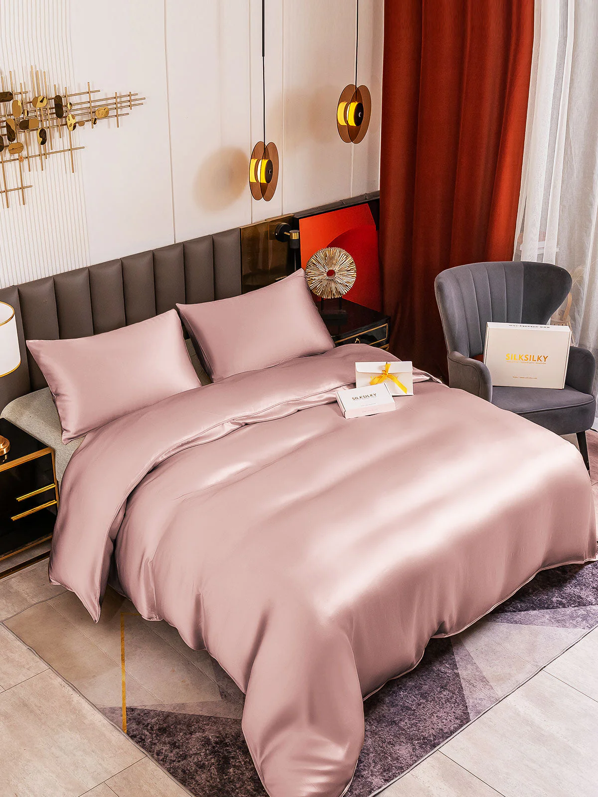 19MM Soie Parure De Lit 3 Pièces 1x Housse de Couette et 2x Taies d‘Oreiller - Image 11