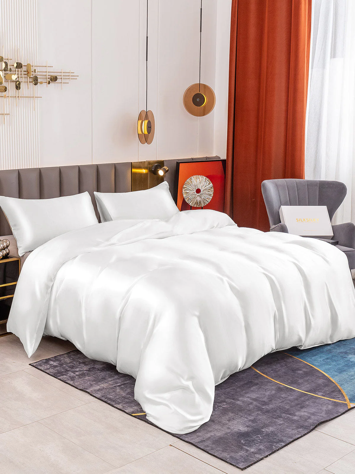 19MM Soie Parure De Lit 3 Pièces 1x Housse de Couette et 2x Taies d‘Oreiller - Image 12