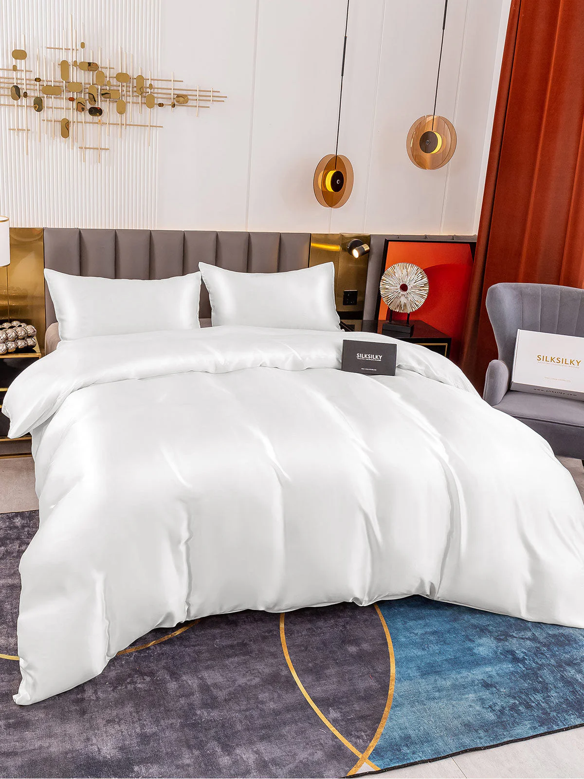 19MM Soie Parure De Lit 3 Pièces 1x Housse de Couette et 2x Taies d‘Oreiller - Image 14