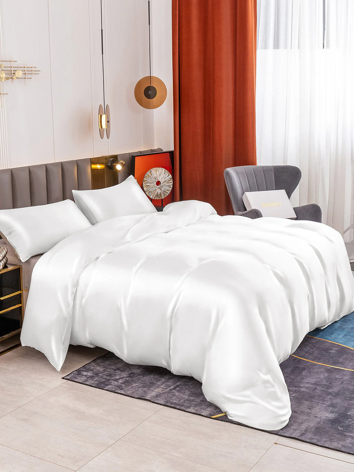 19MM Soie Parure De Lit 3 Pièces 1x Housse de Couette et 2x Taies d‘Oreiller - Image 15