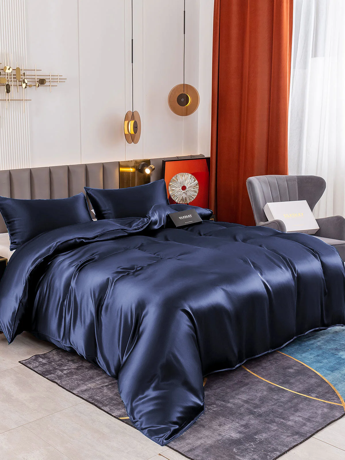 19MM Soie Parure De Lit 3 Pièces 1x Housse de Couette et 2x Taies d‘Oreiller - Image 17