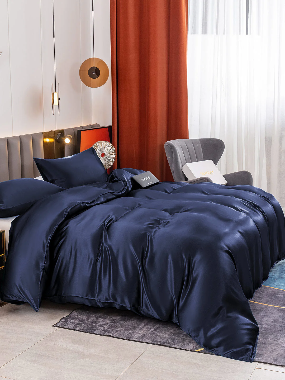 19MM Soie Parure De Lit 3 Pièces 1x Housse de Couette et 2x Taies d‘Oreiller - Image 19