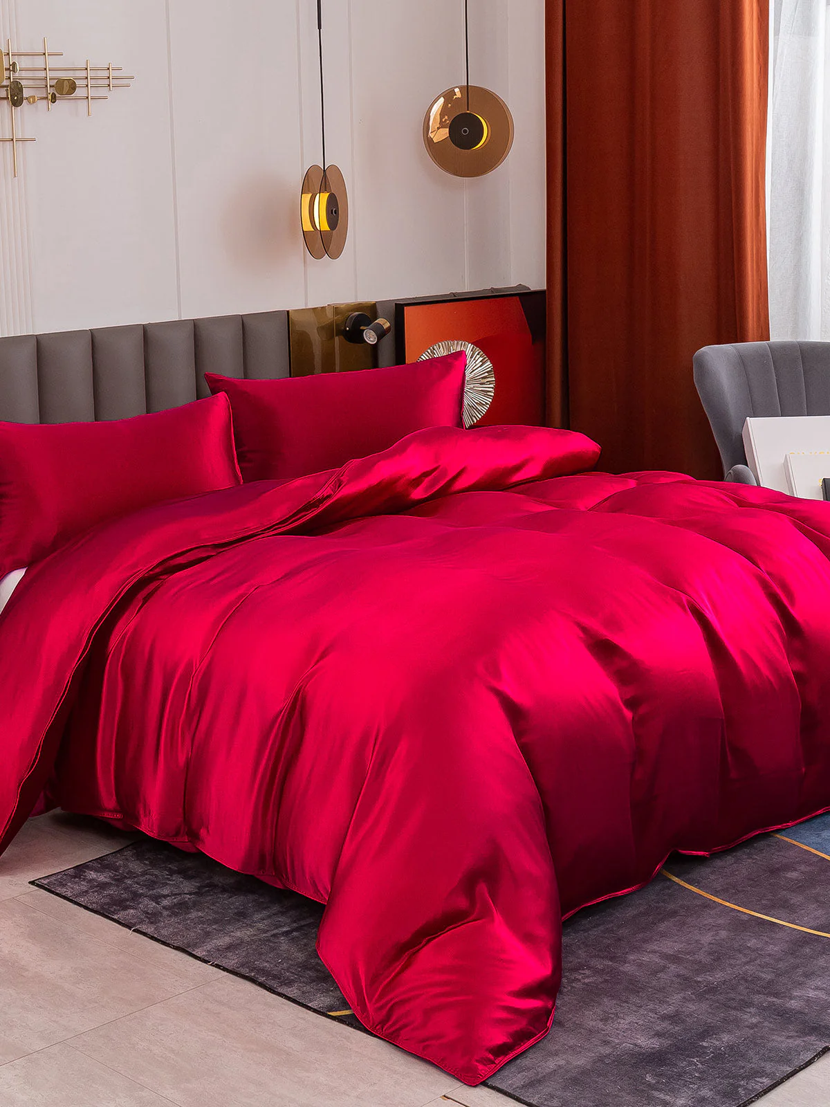 19MM Soie Parure De Lit 3 Pièces 1x Housse de Couette et 2x Taies d‘Oreiller - Image 28