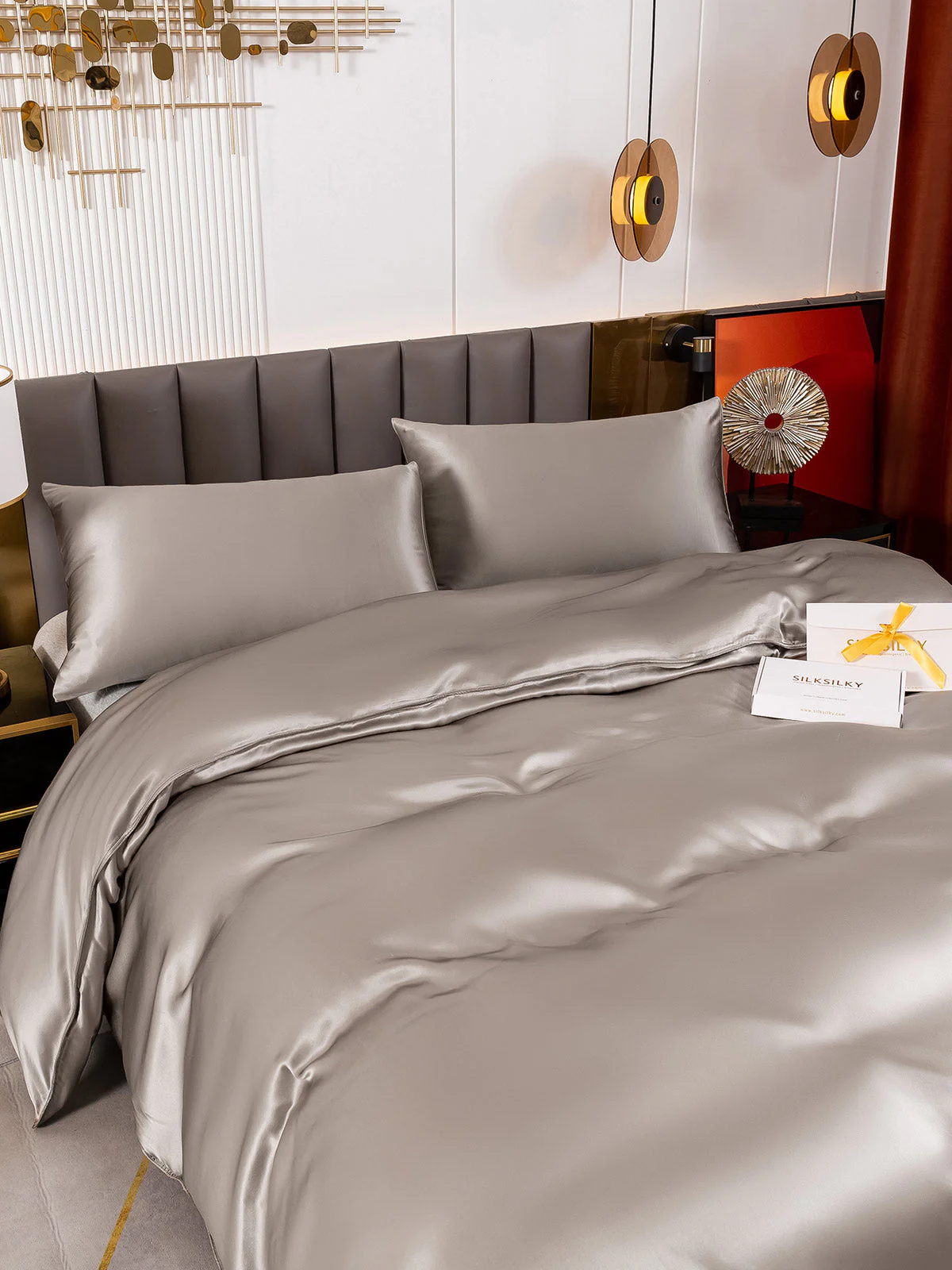 19MM Soie Parure De Lit 3 Pièces 1x Housse de Couette et 2x Taies d‘Oreiller - Image 37