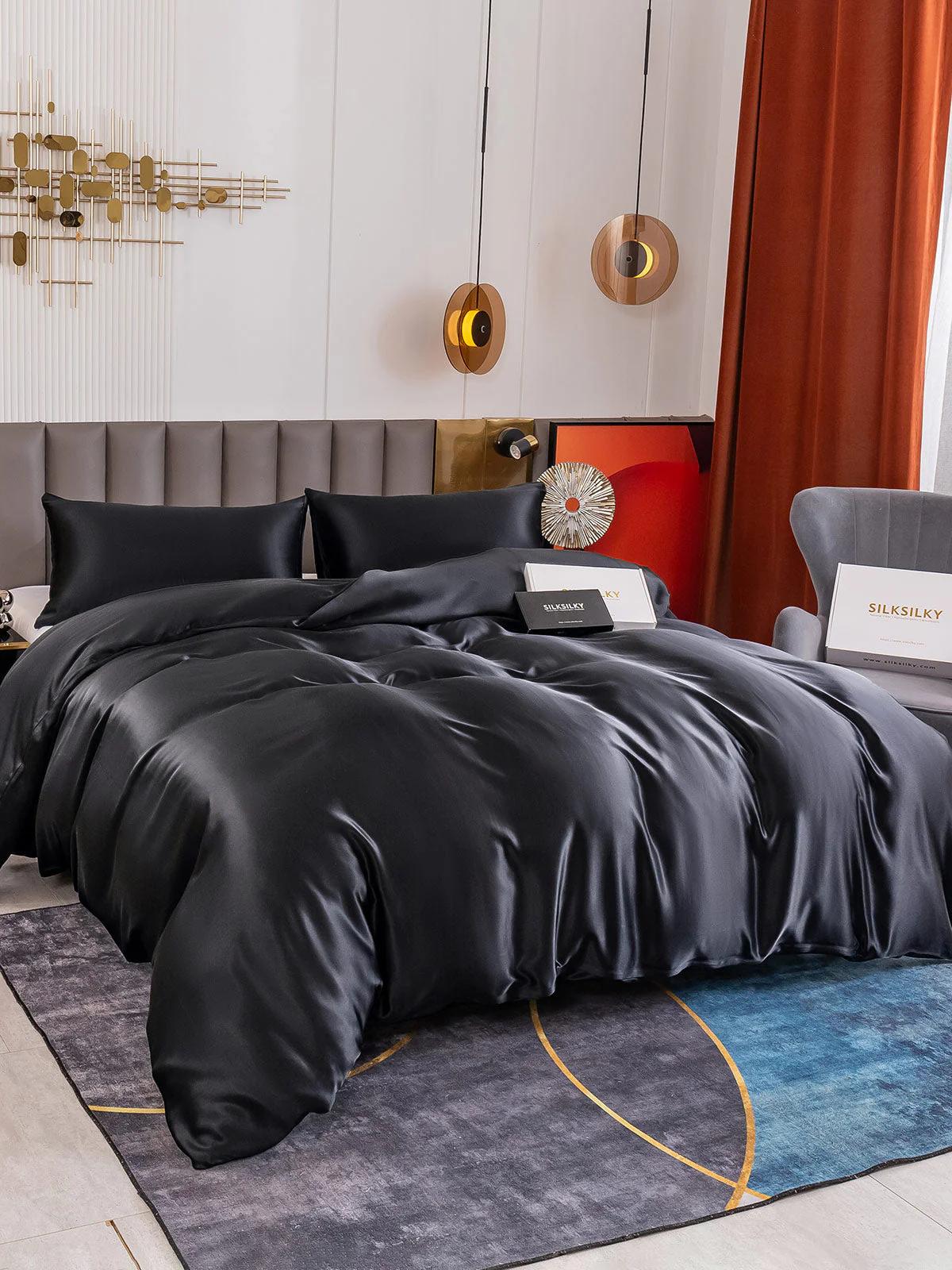 19MM Soie Parure De Lit 3 Pièces 1x Housse de Couette et 2x Taies d‘Oreiller - Image 56
