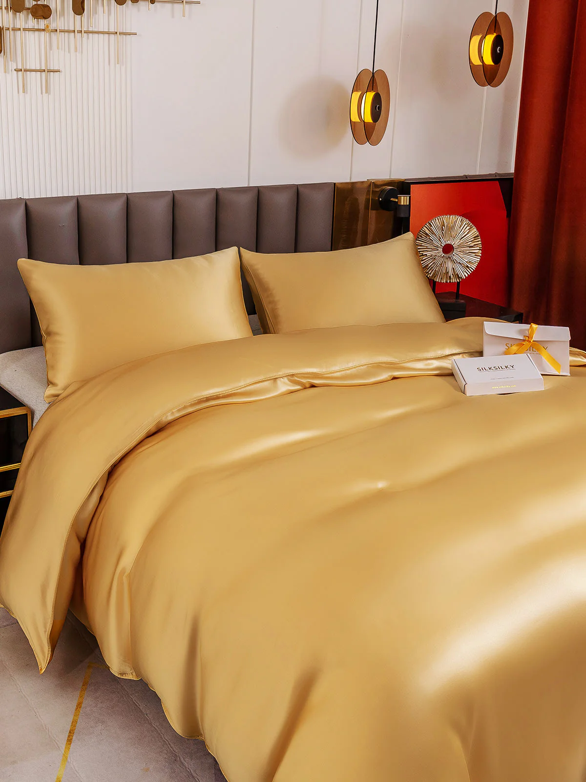 19MM Soie Parure De Lit 3 Pièces 1x Housse de Couette et 2x Taies d‘Oreiller - Image 61