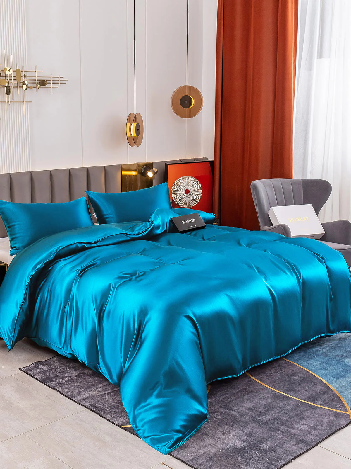 19MM Soie Parure De Lit 3 Pièces 1x Housse de Couette et 2x Taies d‘Oreiller - Image 76