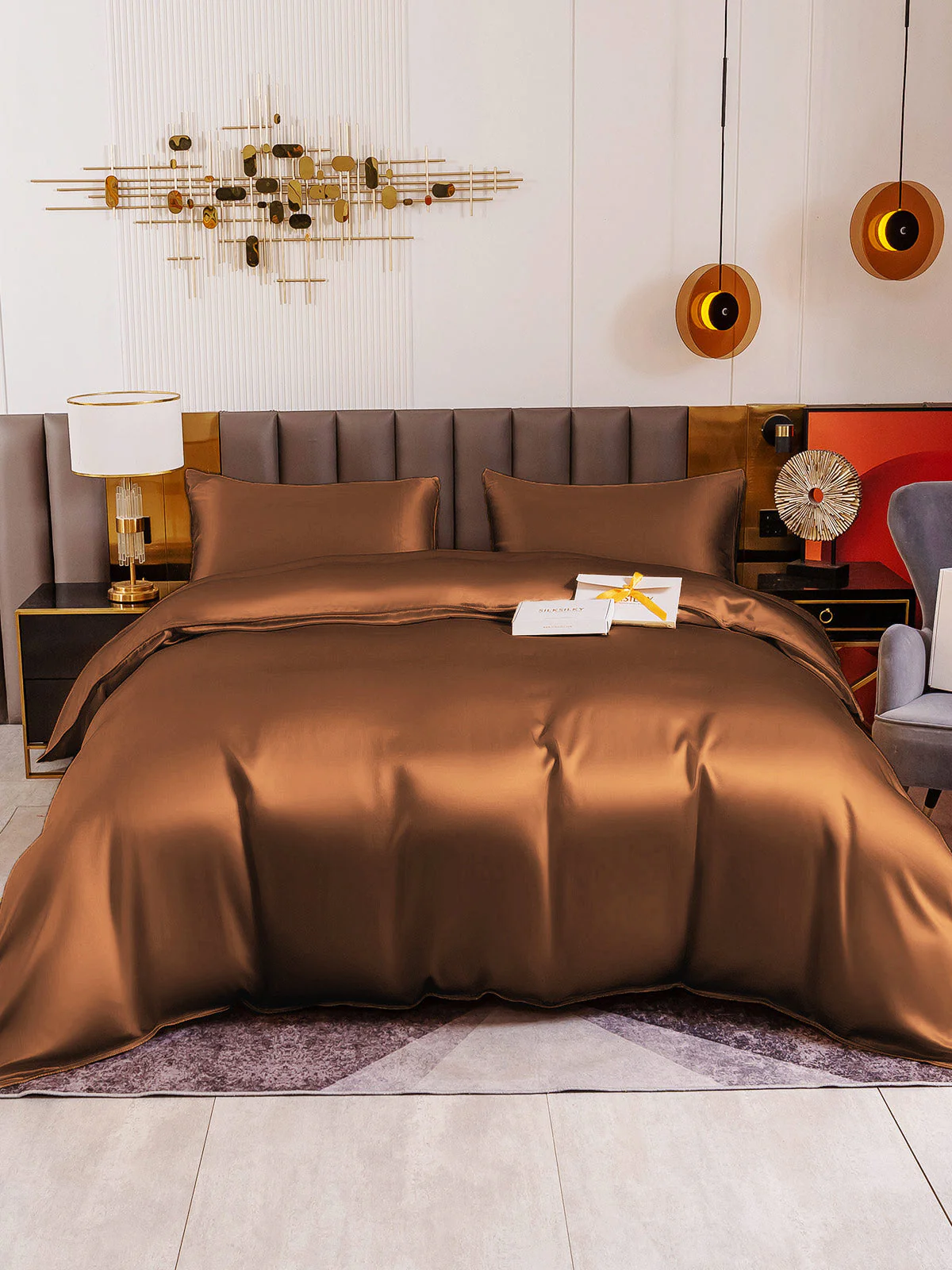 19MM Soie Parure De Lit 3 Pièces 1x Housse de Couette et 2x Taies d‘Oreiller - Image 82
