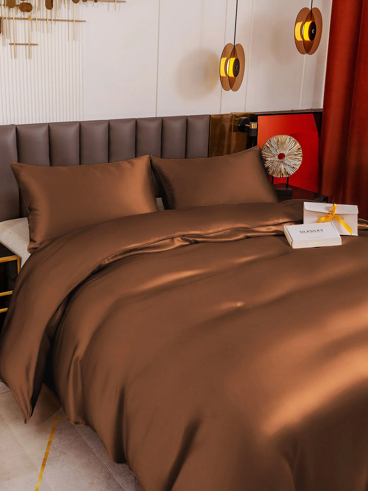 19MM Soie Parure De Lit 3 Pièces 1x Housse de Couette et 2x Taies d‘Oreiller - Image 84
