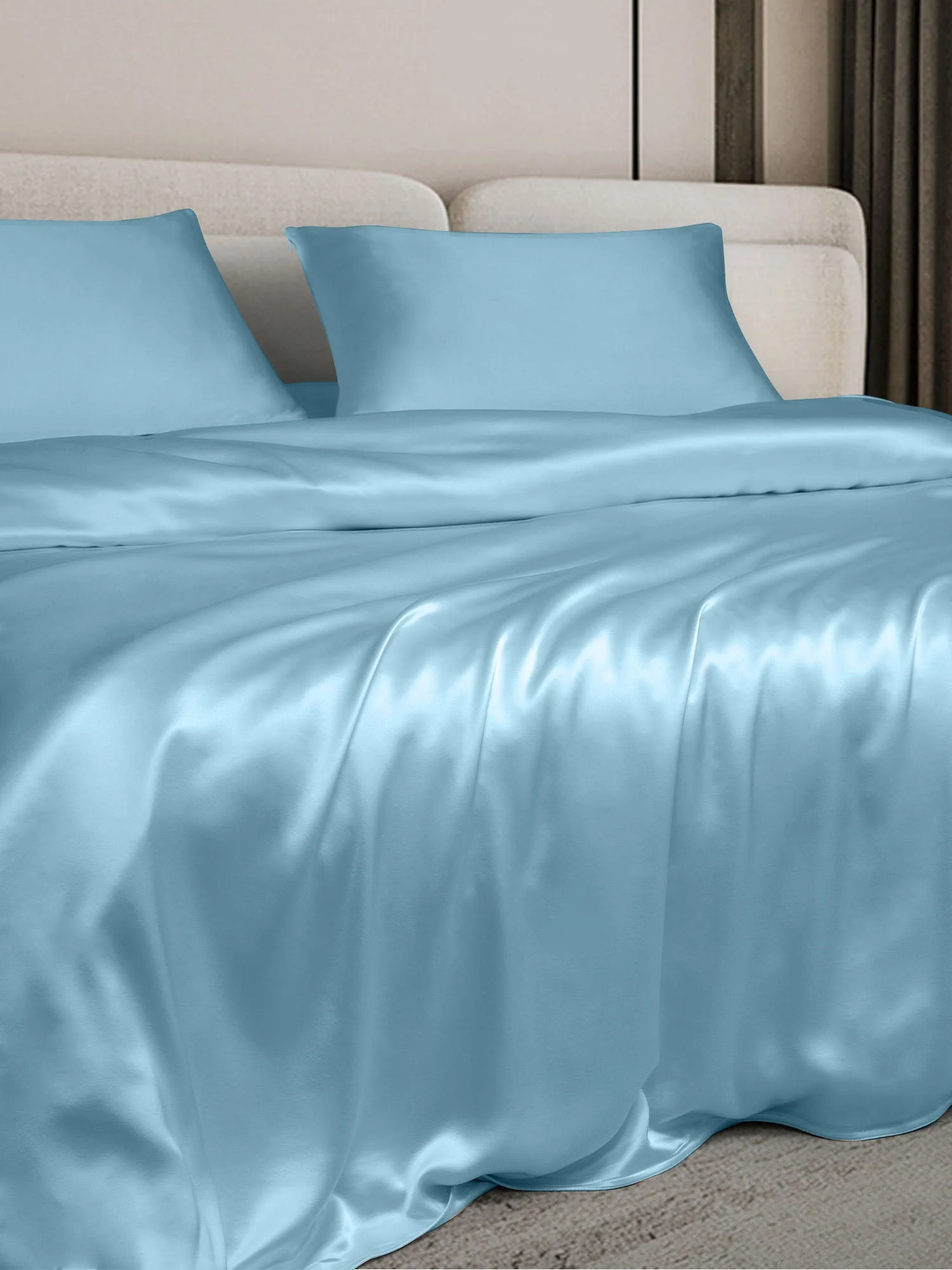 19MM Soie Parure De Lit 3 Pièces 1x Housse de Couette et 2x Taies d‘Oreiller - Image 87