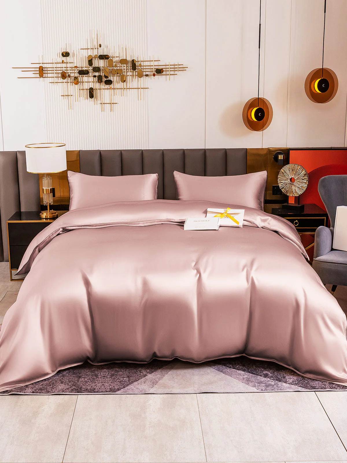 19MM Soie Parure De Lit 3 Pièces 1x Housse de Couette et 2x Taies d‘Oreiller - Image 9