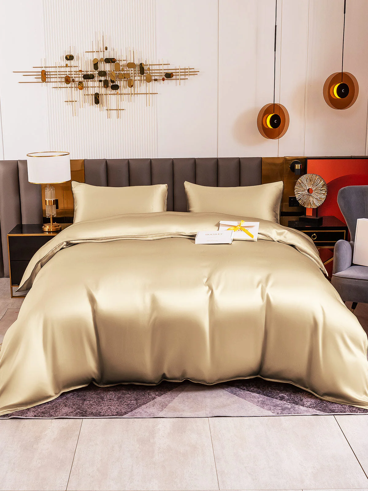 19MM Soie Parure De Lit 3 Pièces 1x Housse de Couette et 2x Taies d‘Oreiller - Image 93