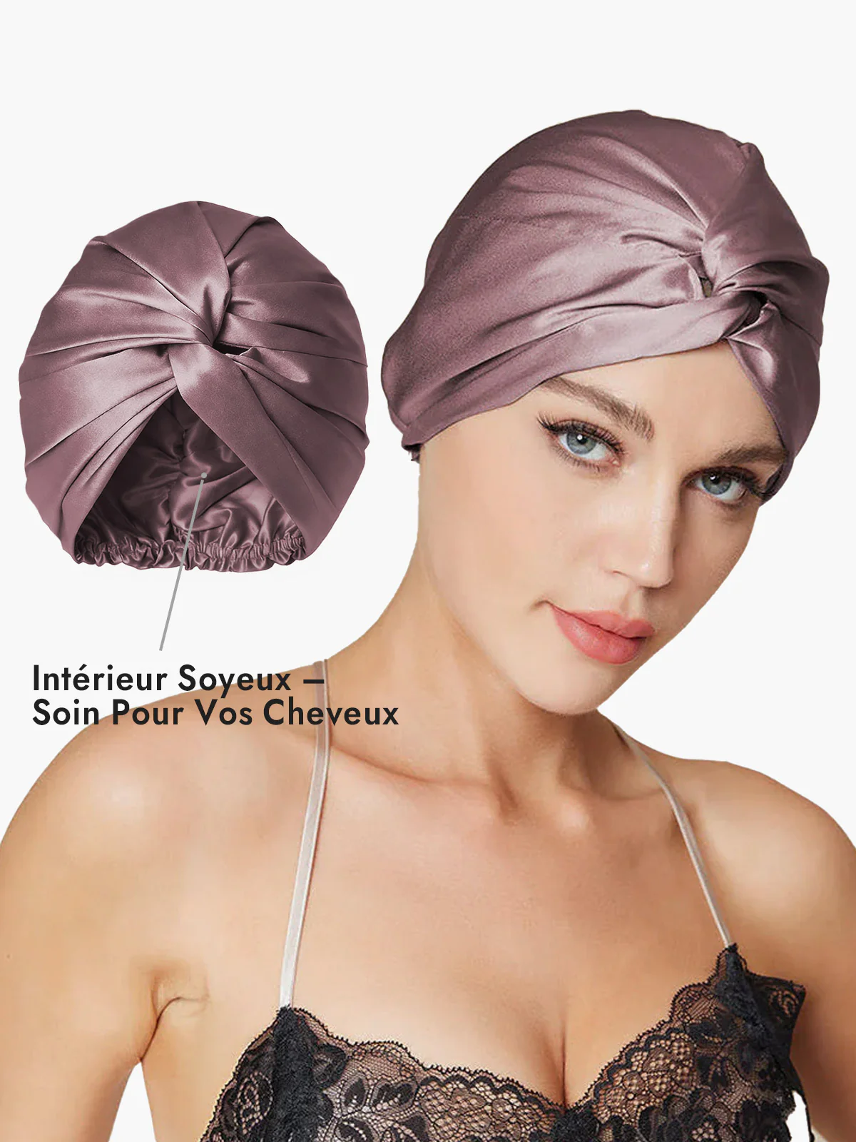 Bonnet En Soie Pure À Nœud Devant - Image 12