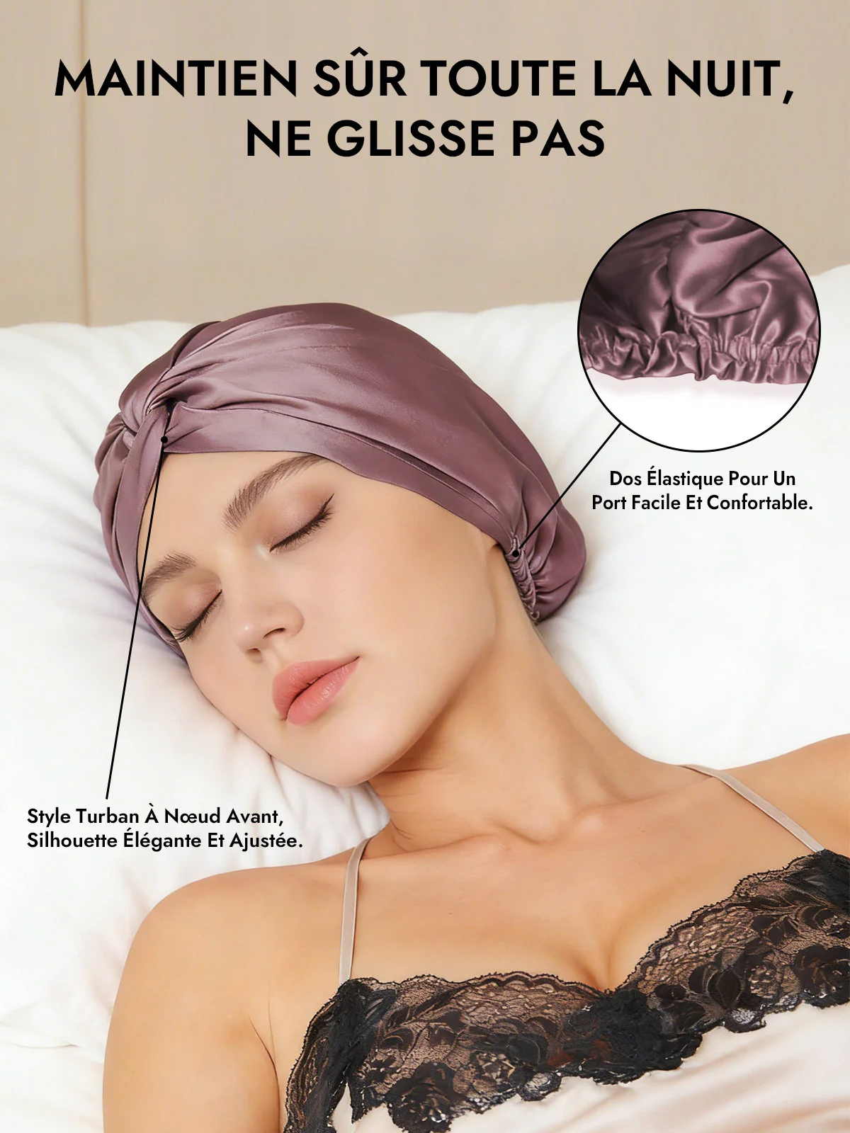 Bonnet En Soie Pure À Nœud Devant - Image 14