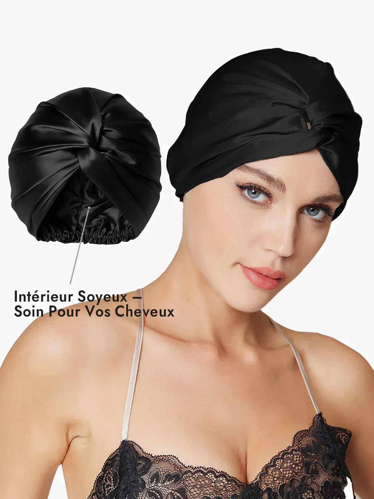 Bonnet En Soie Pure À Nœud Devant - Image 20