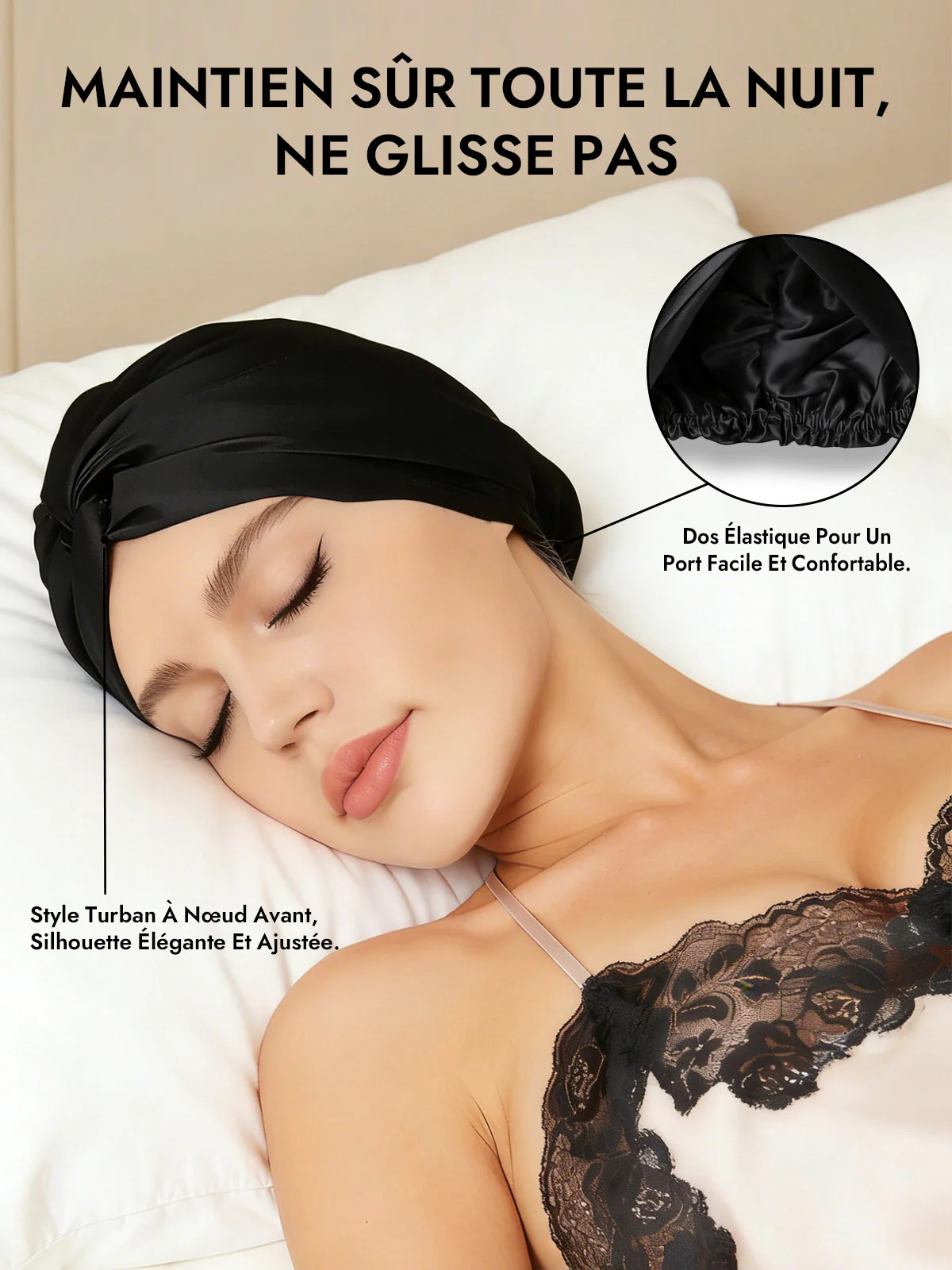 Bonnet En Soie Pure À Nœud Devant - Image 22