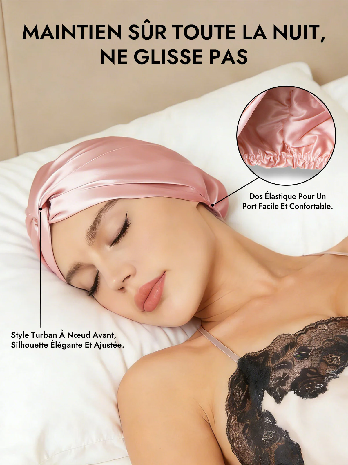 Bonnet En Soie Pure À Nœud Devant - Image 30