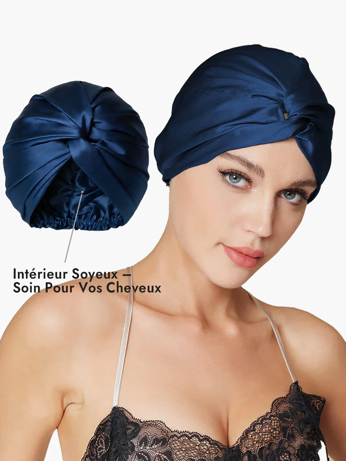 Bonnet En Soie Pure À Nœud Devant - Image 36