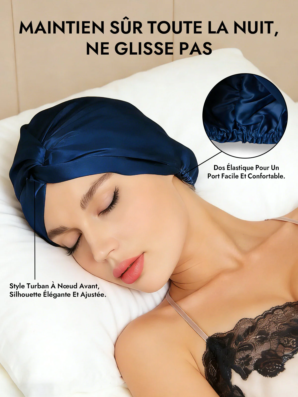Bonnet En Soie Pure À Nœud Devant - Image 38