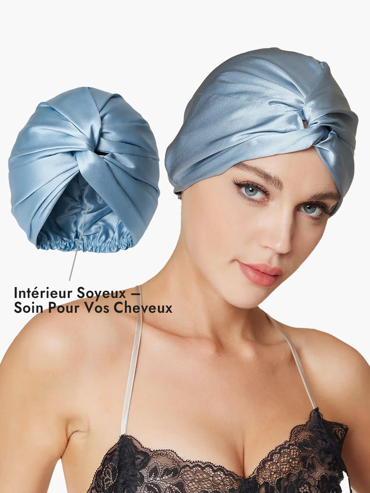 Bonnet En Soie Pure À Nœud Devant - Image 4