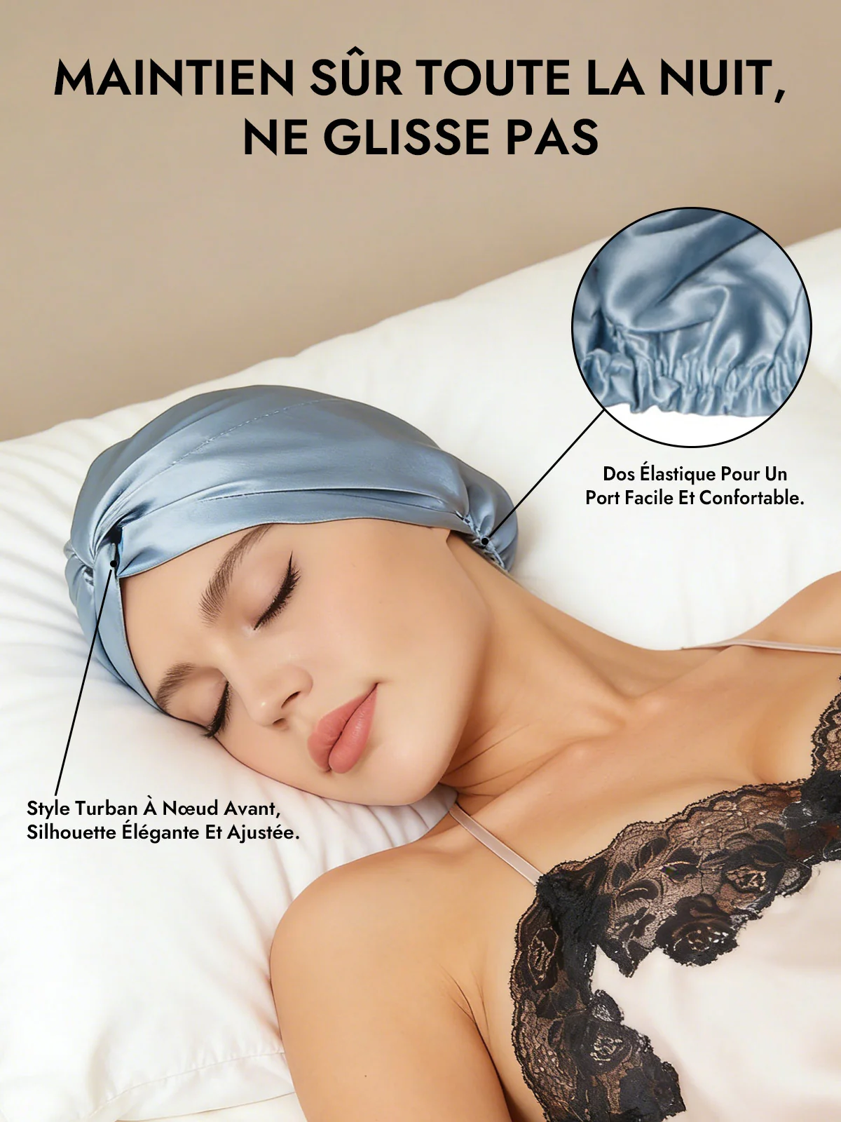 Bonnet En Soie Pure À Nœud Devant - Image 6