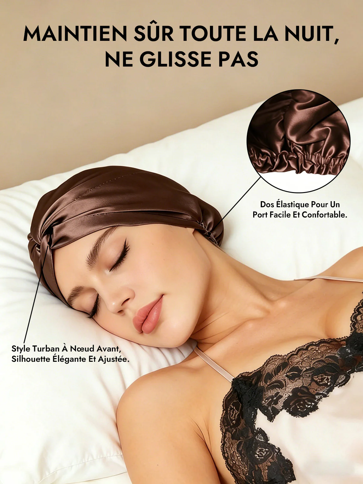 Bonnet En Soie Pure À Nœud Devant - Image 70